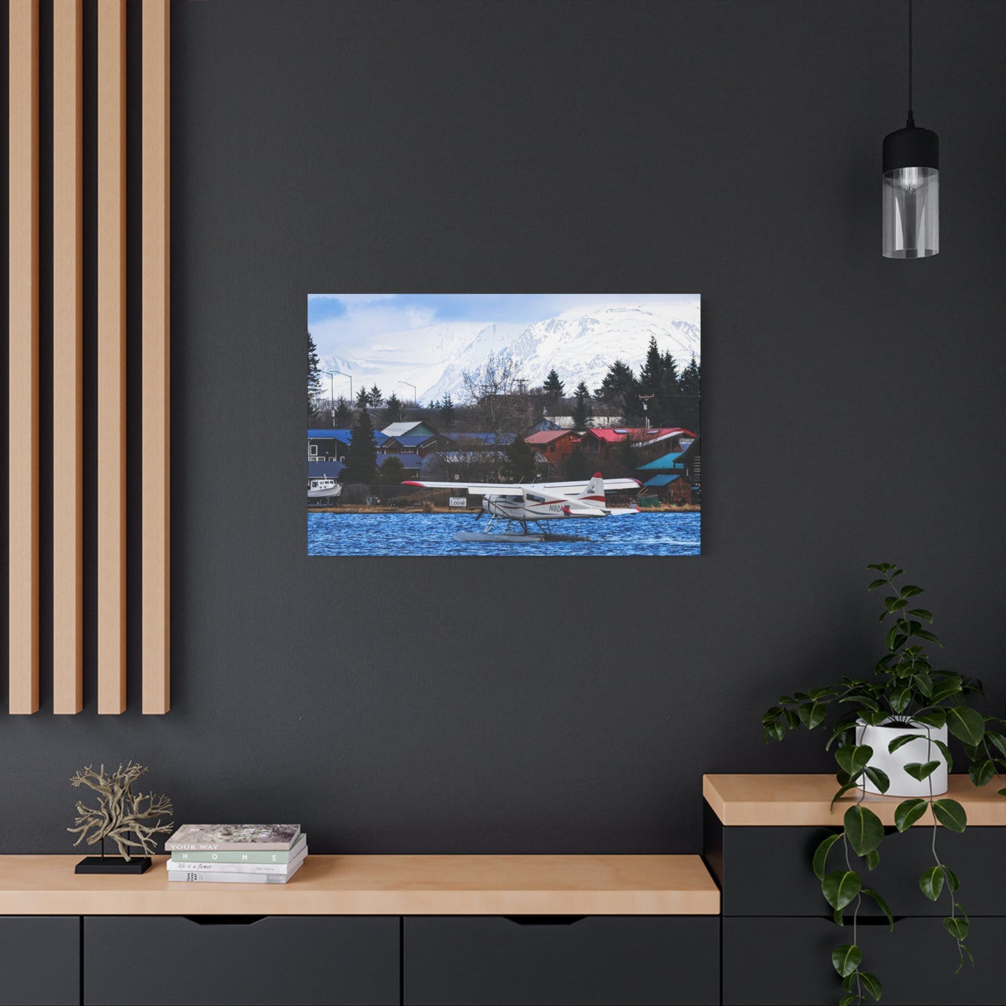 Seaplane Harbor Canvas Print ~ Alaska Mountain Lake Wall Art