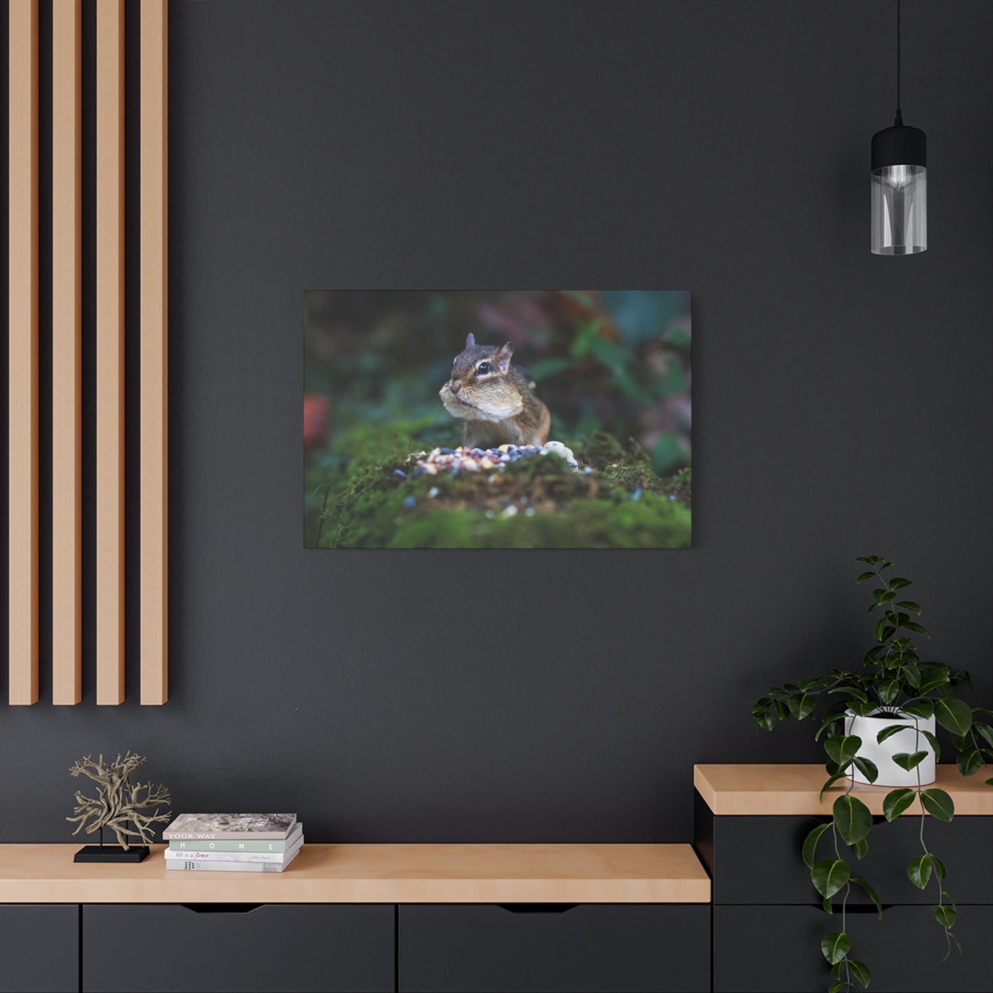 Chipmunk Close-Up Matte Canvas Wall Art ~ Cute Wildlife Photography