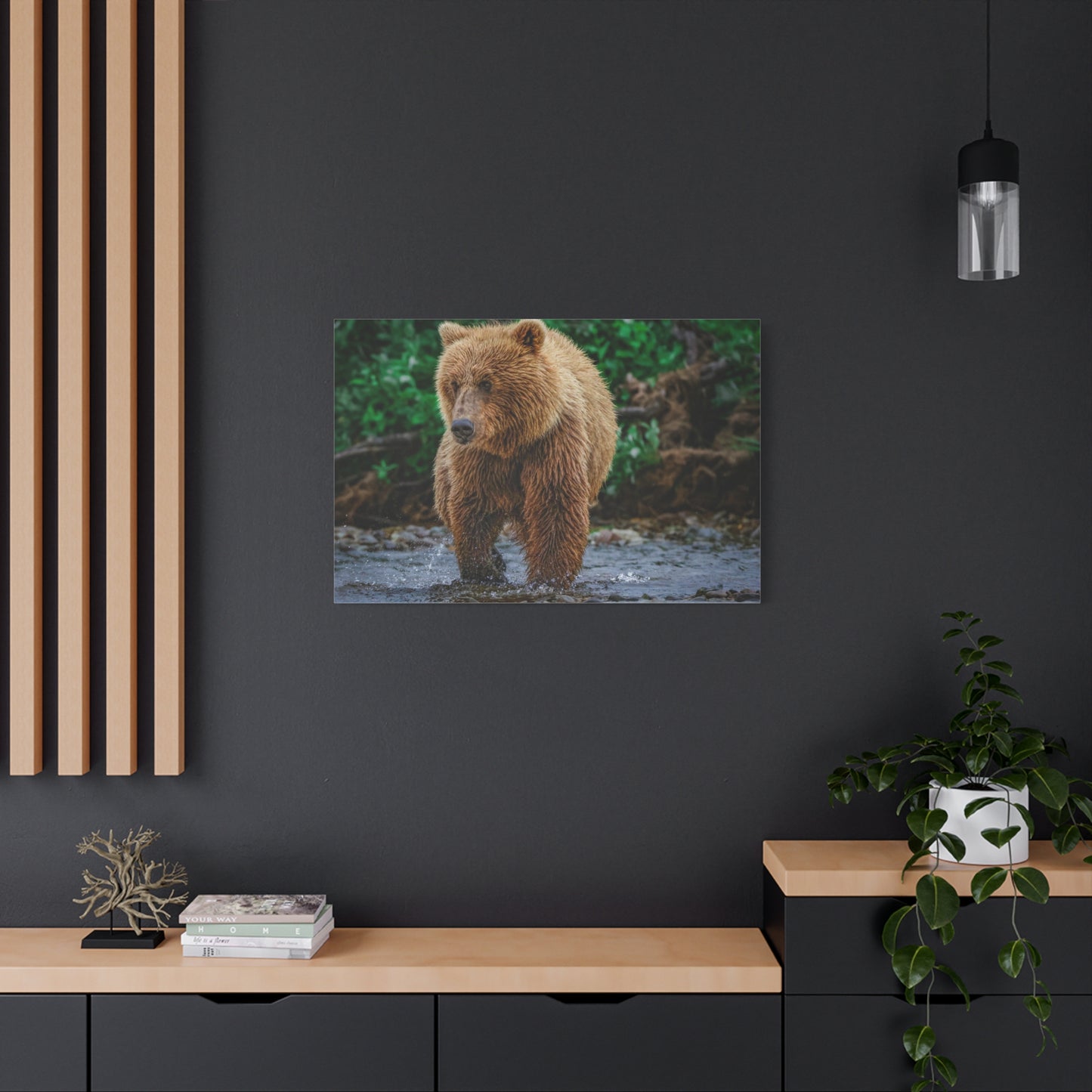 Katmai Brown Bear Wildlife Canvas Print Stretched Matte Nature Wall Art