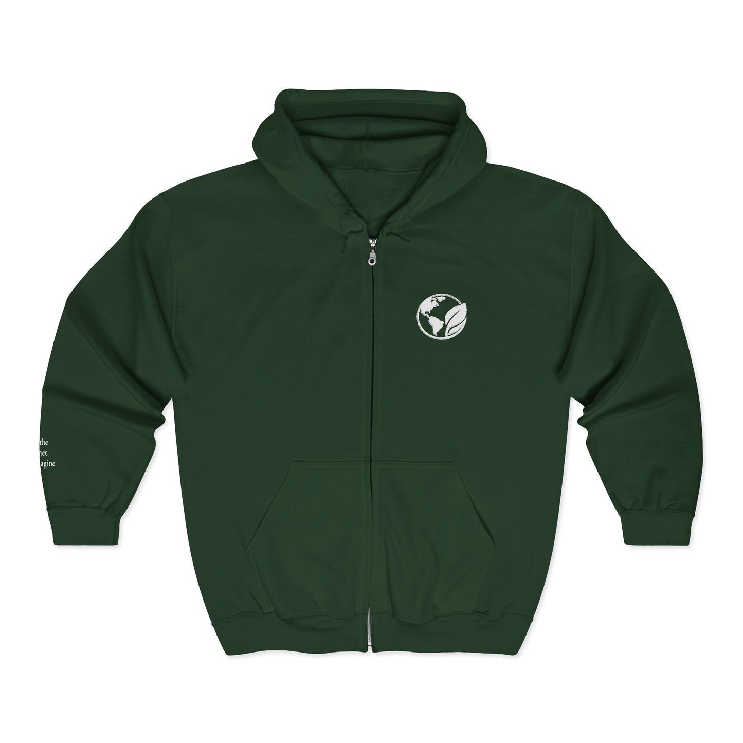Planet Jalupa Premium Embroidered Hoodie | Minimal Earth Logo | Eco Inspired Apparel
