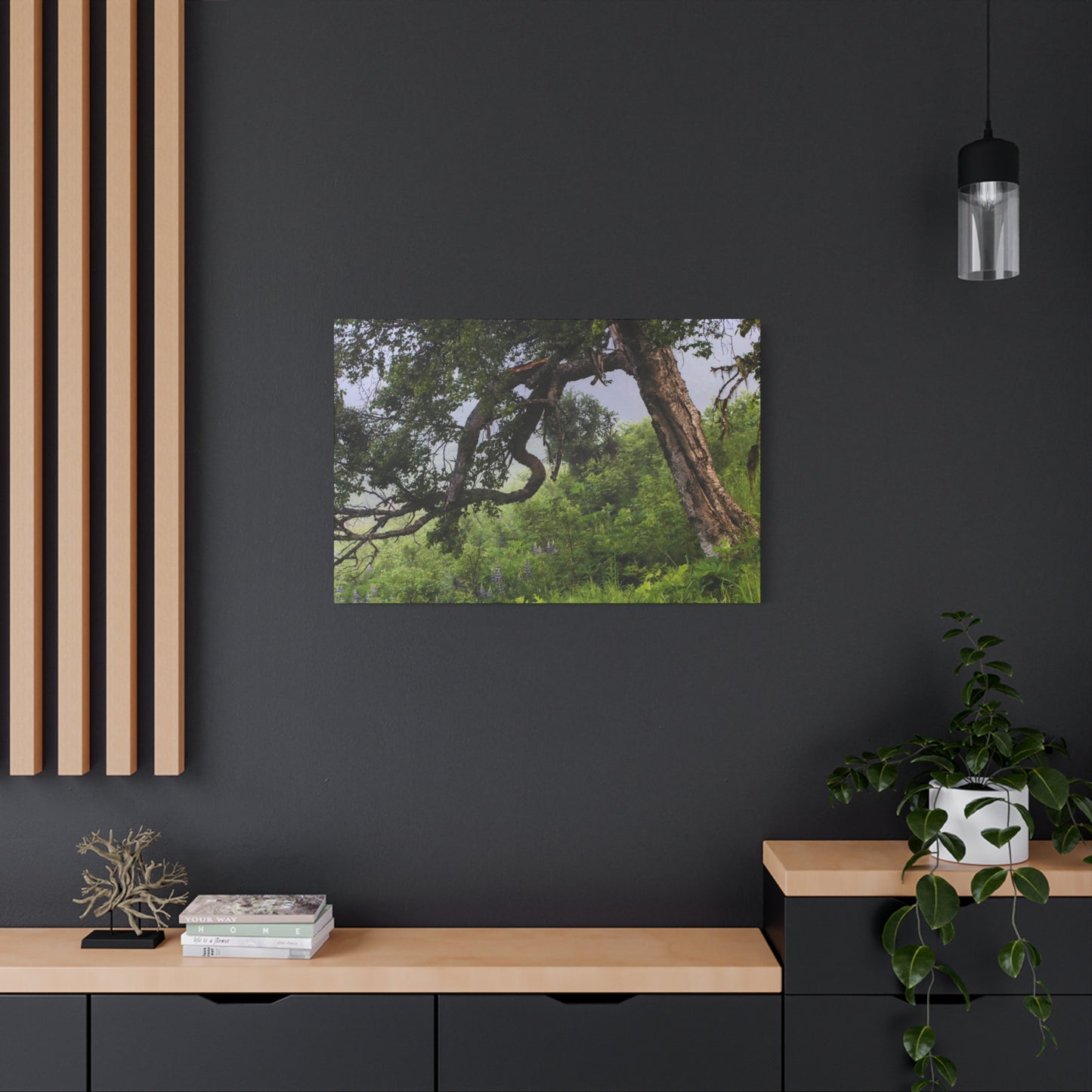 Birch Tree & Purple Lupine Matte Canvas Print ~ Stretched 1.25"