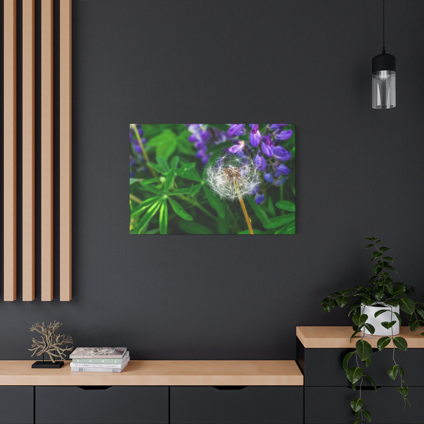 Where Wildflowers Gather ~ Dandelion & Lupine Canvas Print