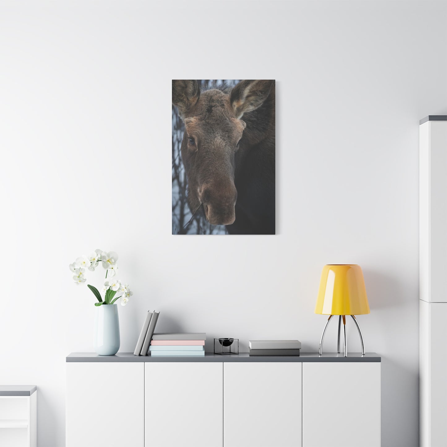 Moose Face Close-Up Matte Canvas Wall Art