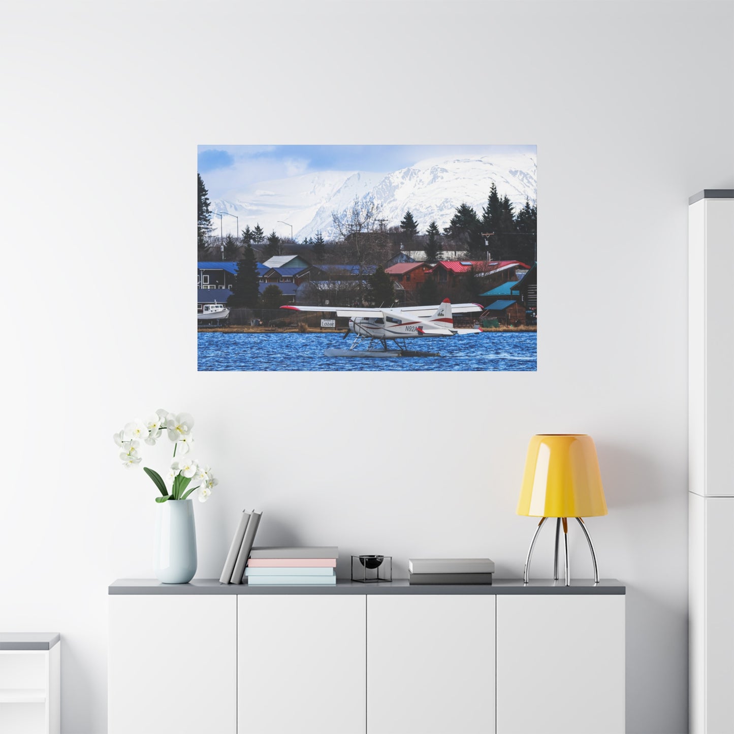 Seaplane Harbor Canvas Print ~ Alaska Mountain Lake Wall Art