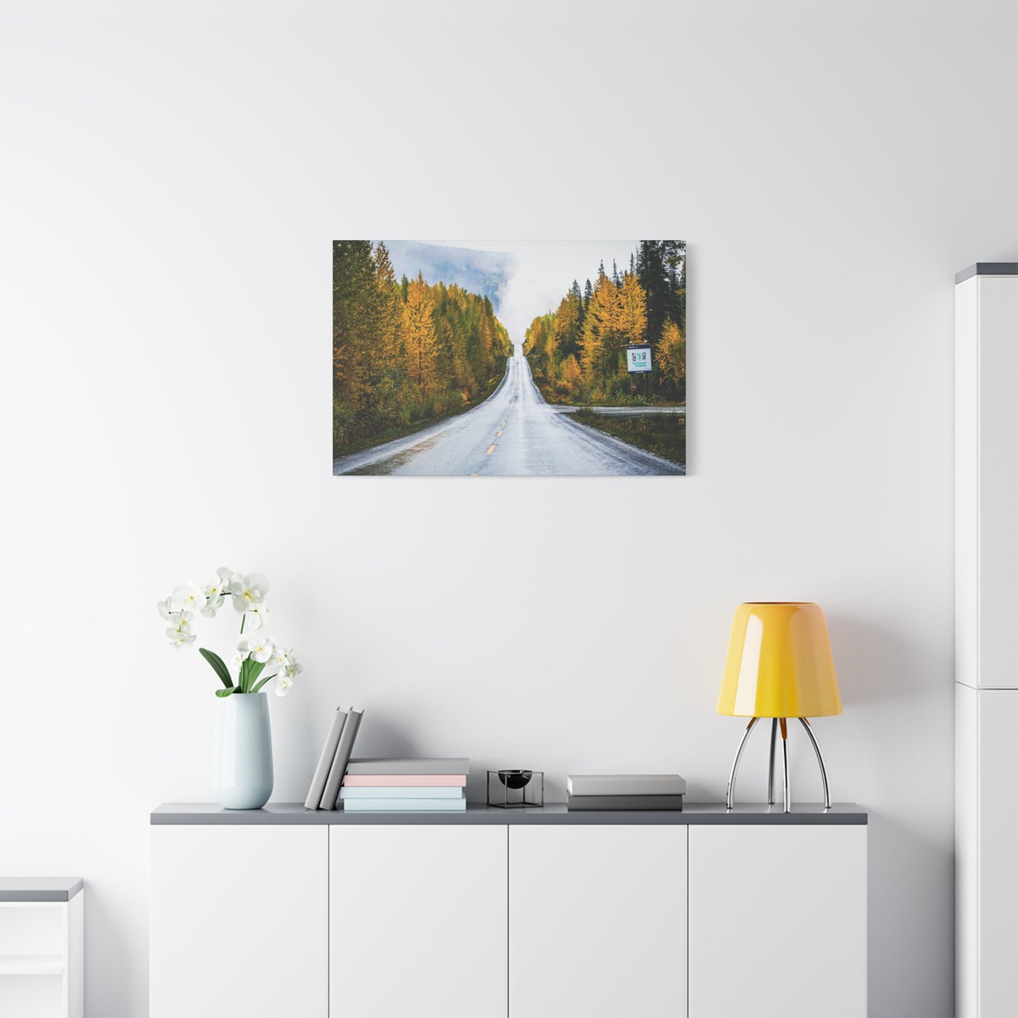 Autumn Highway through Canada Canvas Print ~ Scenic Fall Road Wall Art