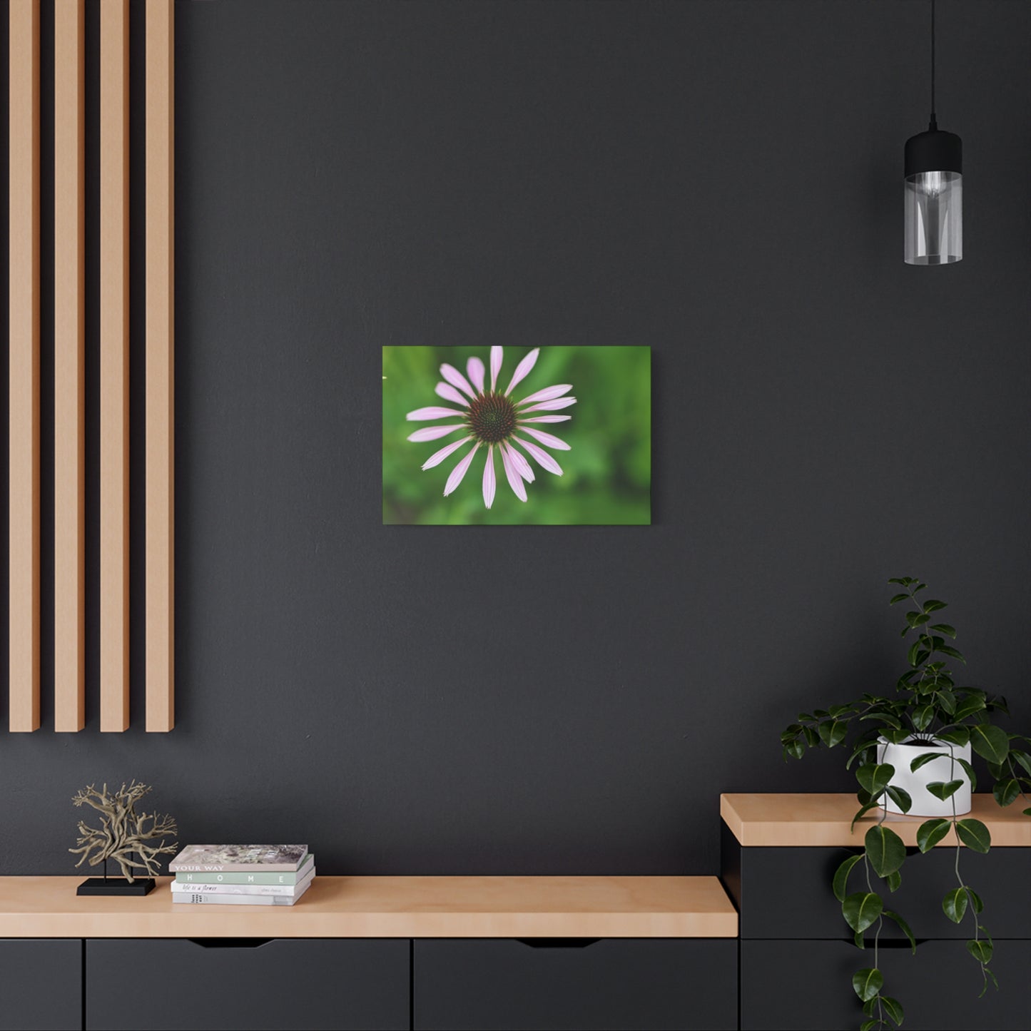 Pink Coneflower Botanical Canvas Wall Art — Matte Stretched 1.25"