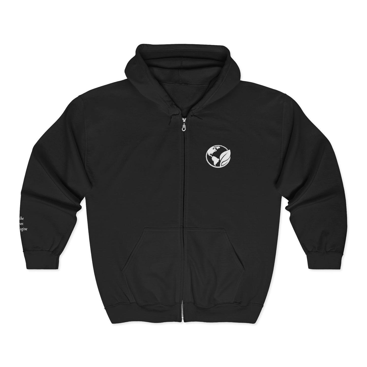 Planet Jalupa Premium Embroidered Hoodie | Minimal Earth Logo | Eco Inspired Apparel