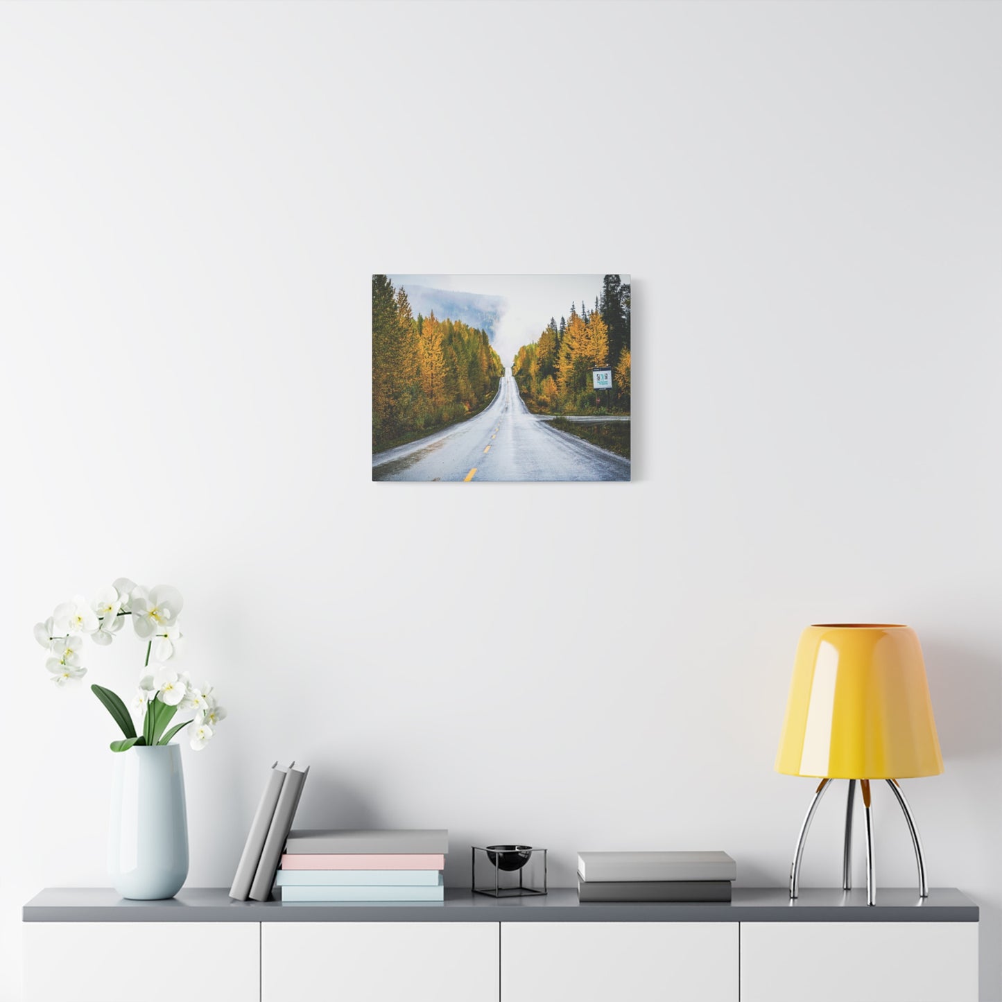Autumn Highway through Canada Canvas Print ~ Scenic Fall Road Wall Art
