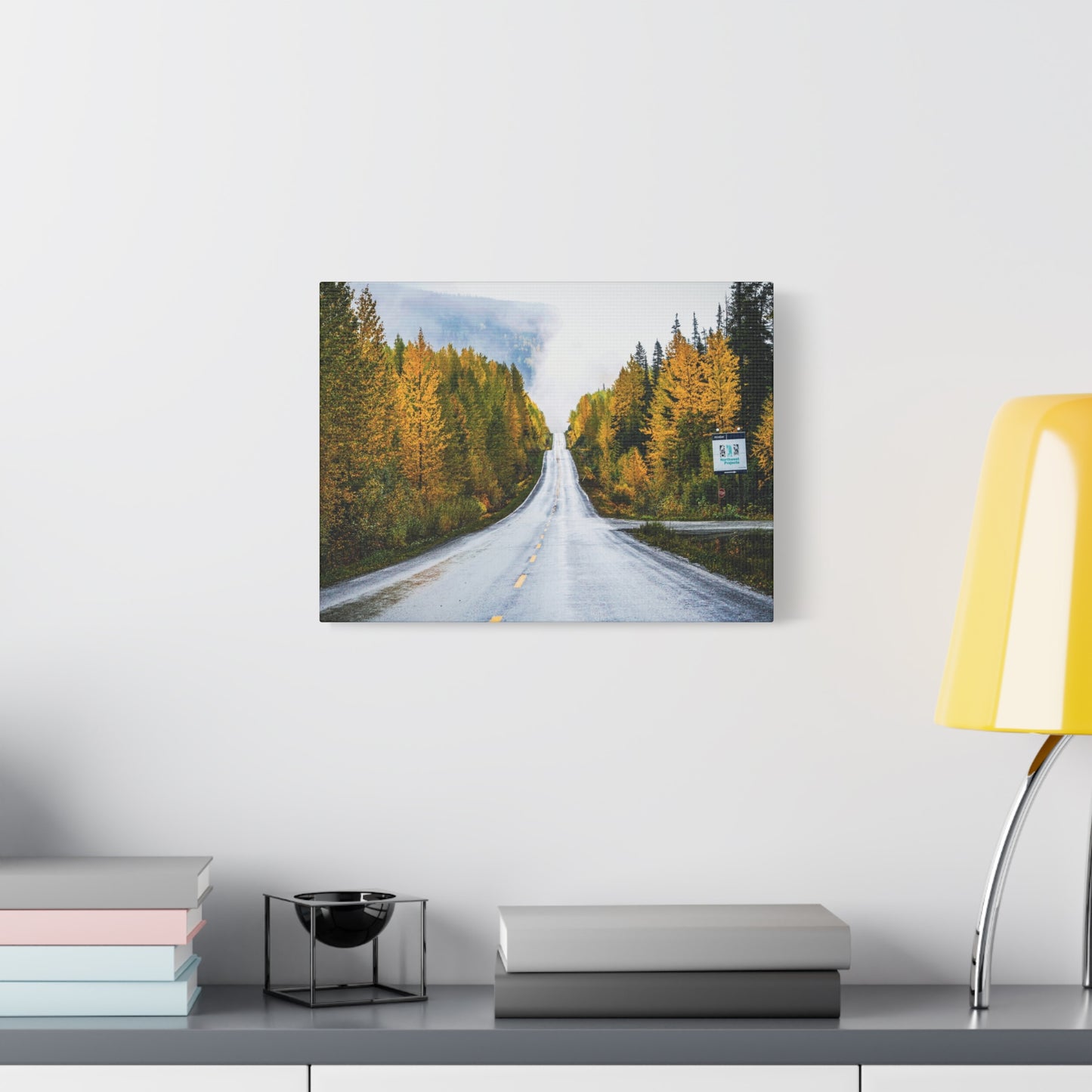 Autumn Highway through Canada Canvas Print ~ Scenic Fall Road Wall Art