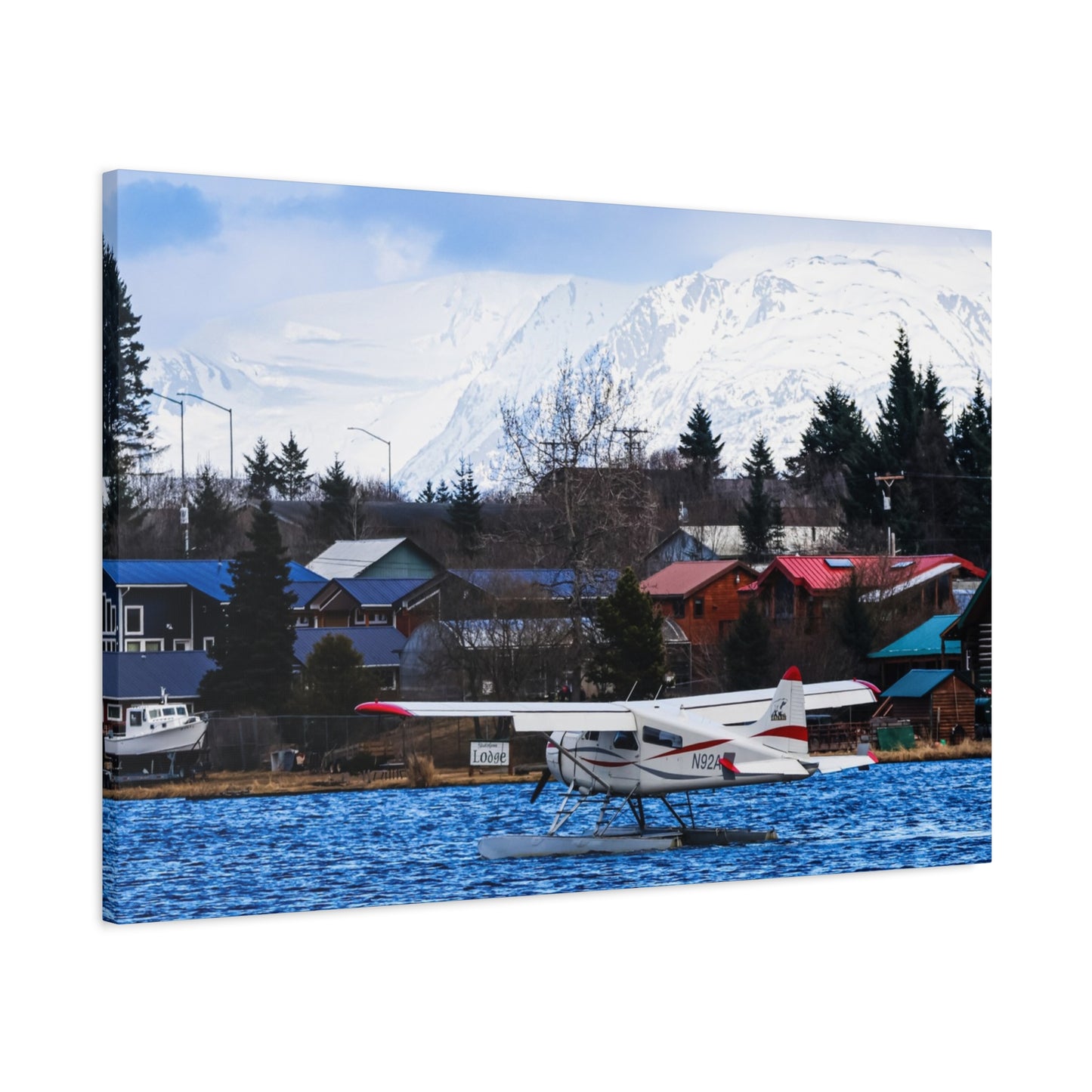 Seaplane Harbor Canvas Print ~ Alaska Mountain Lake Wall Art