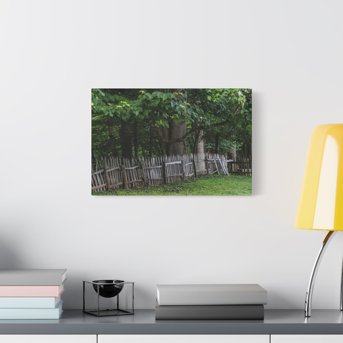 Rustic Split-Rail Fence Canvas Wall Art ~ Forest Landscape Matte Stretched Print