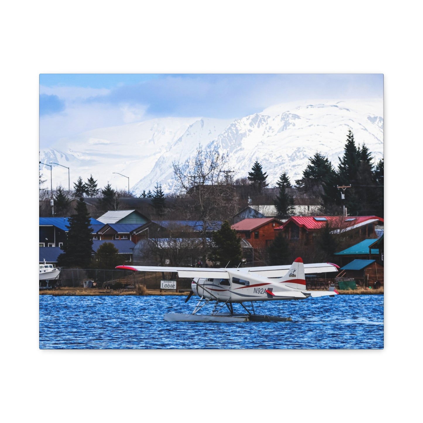 Seaplane Harbor Canvas Print ~ Alaska Mountain Lake Wall Art