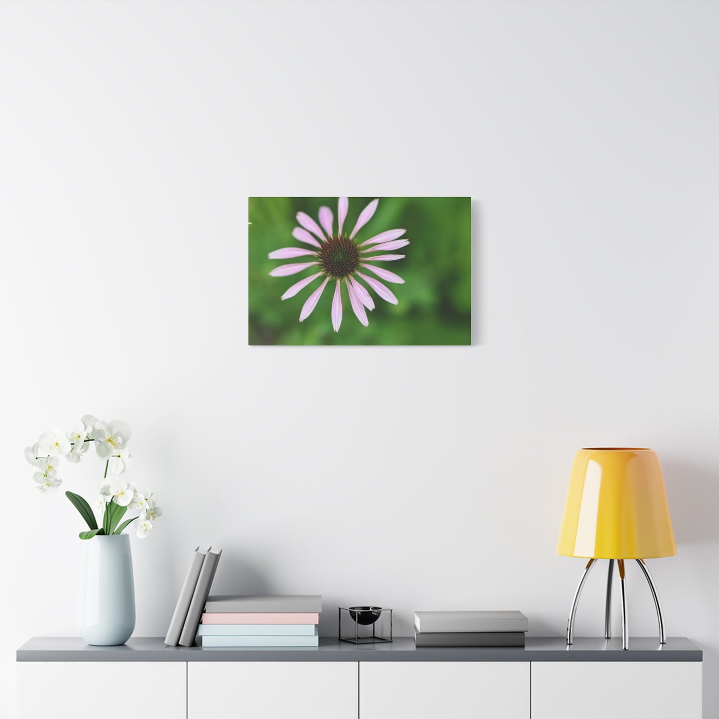 Pink Coneflower Botanical Canvas Wall Art — Matte Stretched 1.25"