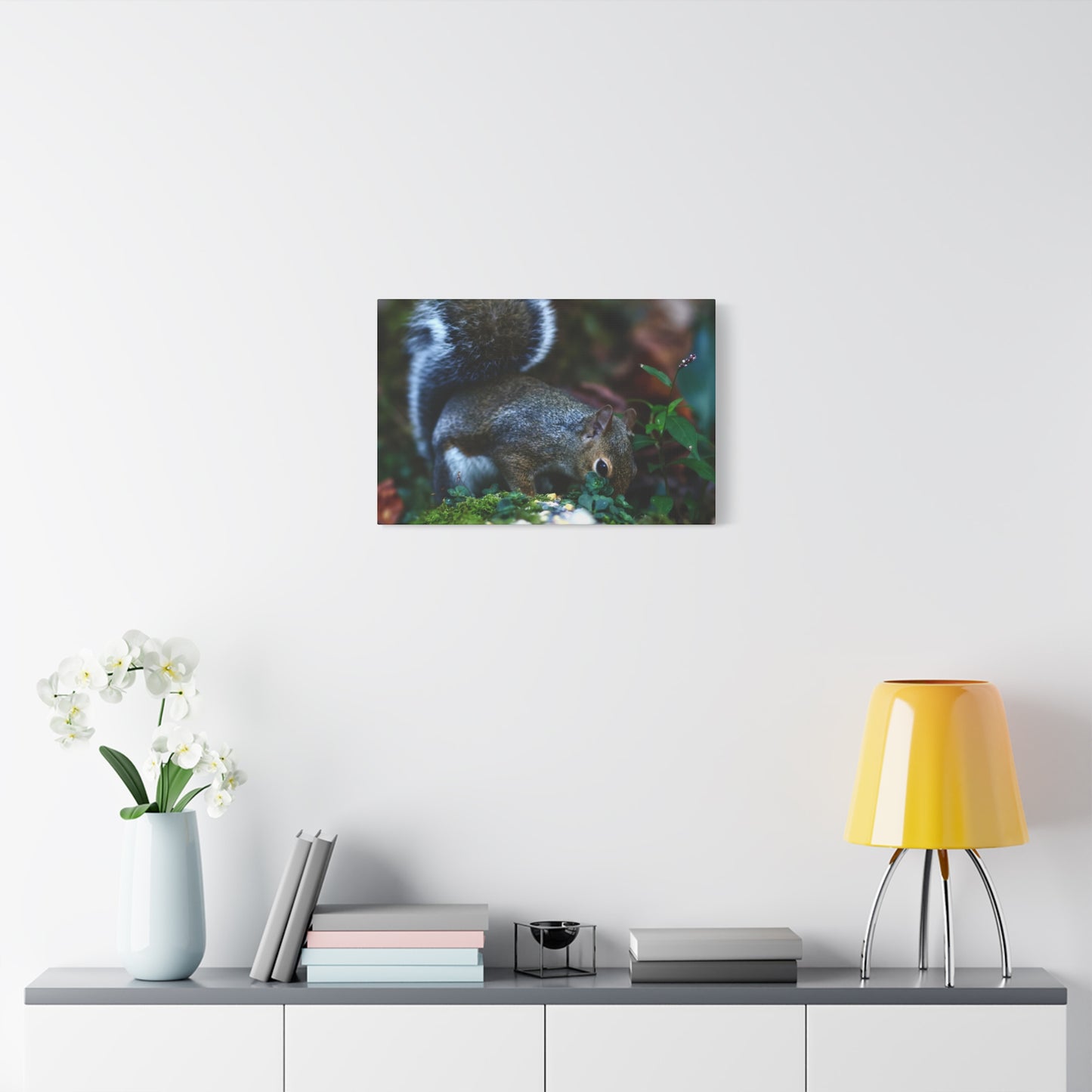 Squirrel Foraging Matte Canvas Print — Nature Wall Art, Wildlife Photography Stretched Canvas