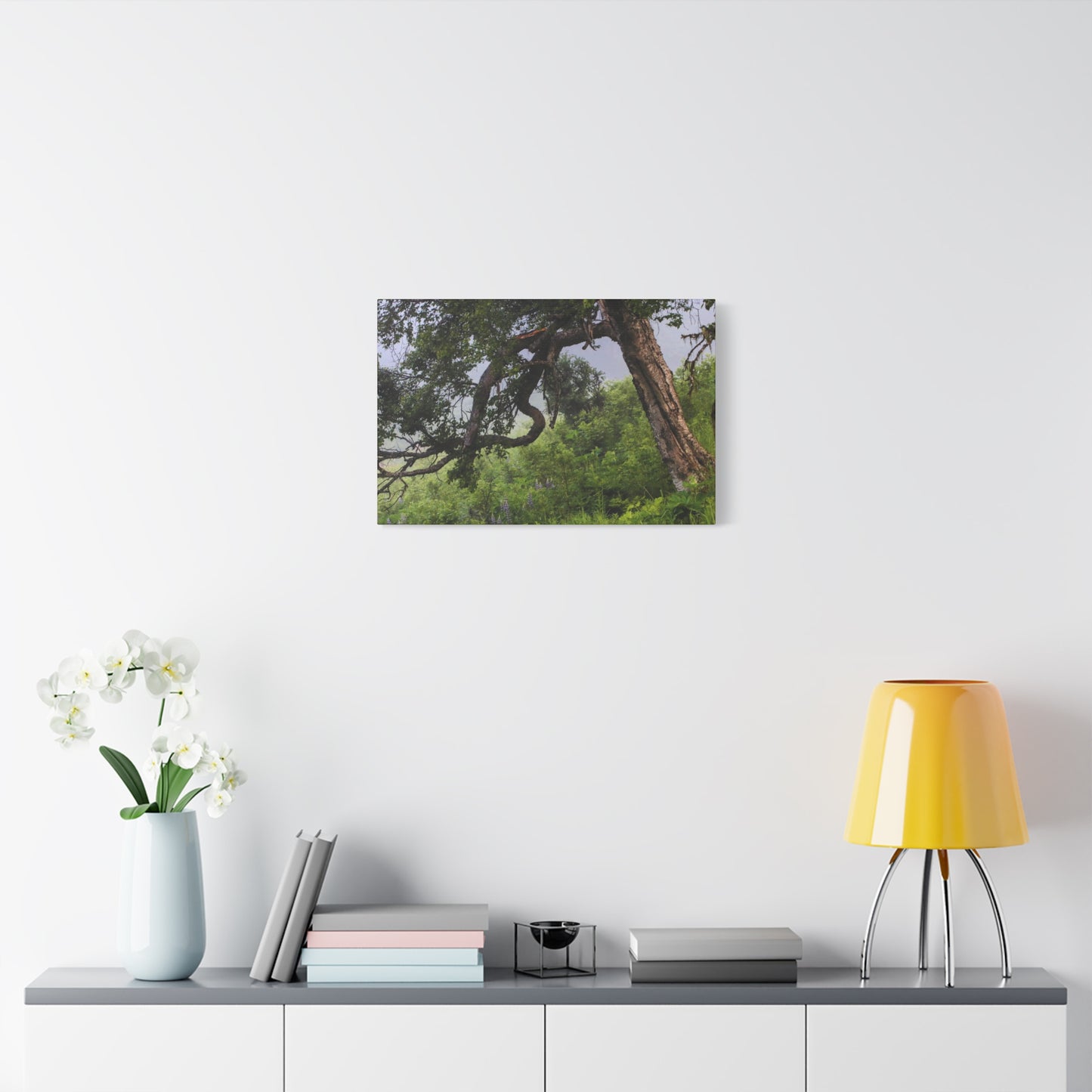 Birch Tree & Purple Lupine Matte Canvas Print ~ Stretched 1.25"