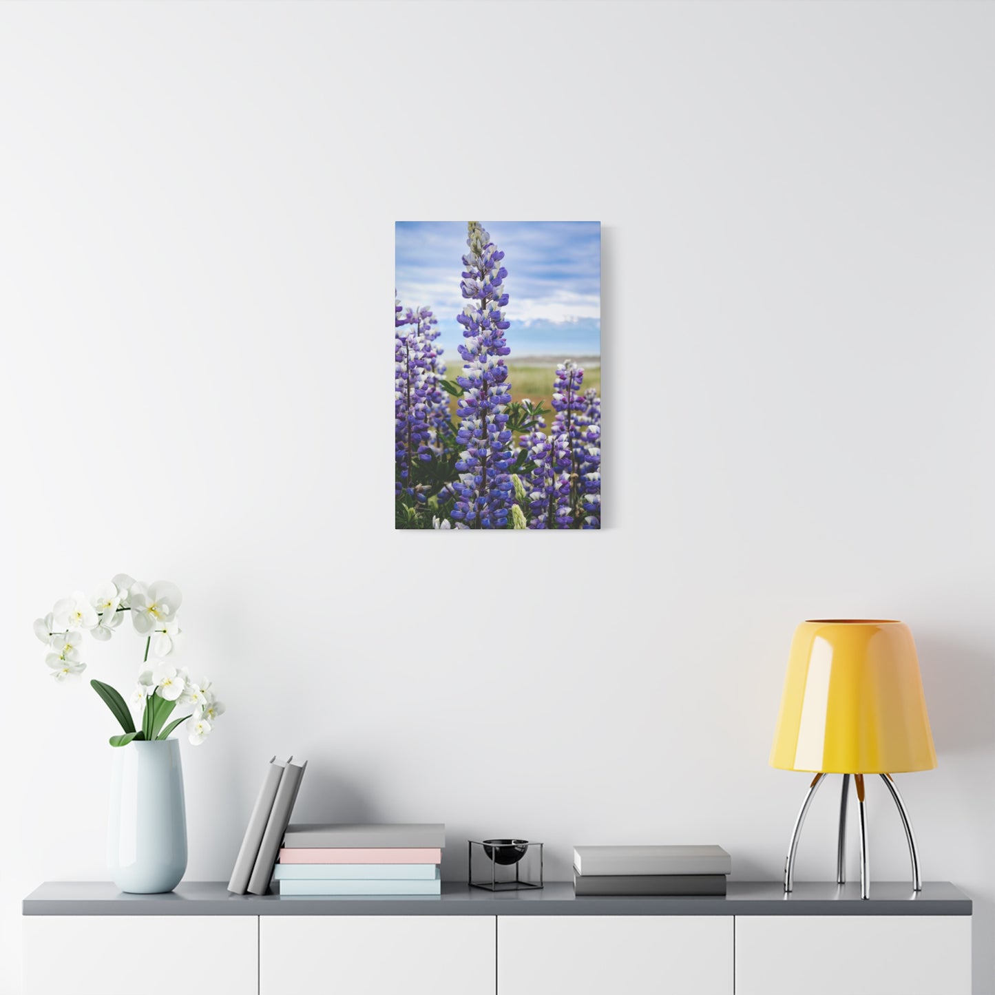 Lupine Field Matte Stretched Canvas