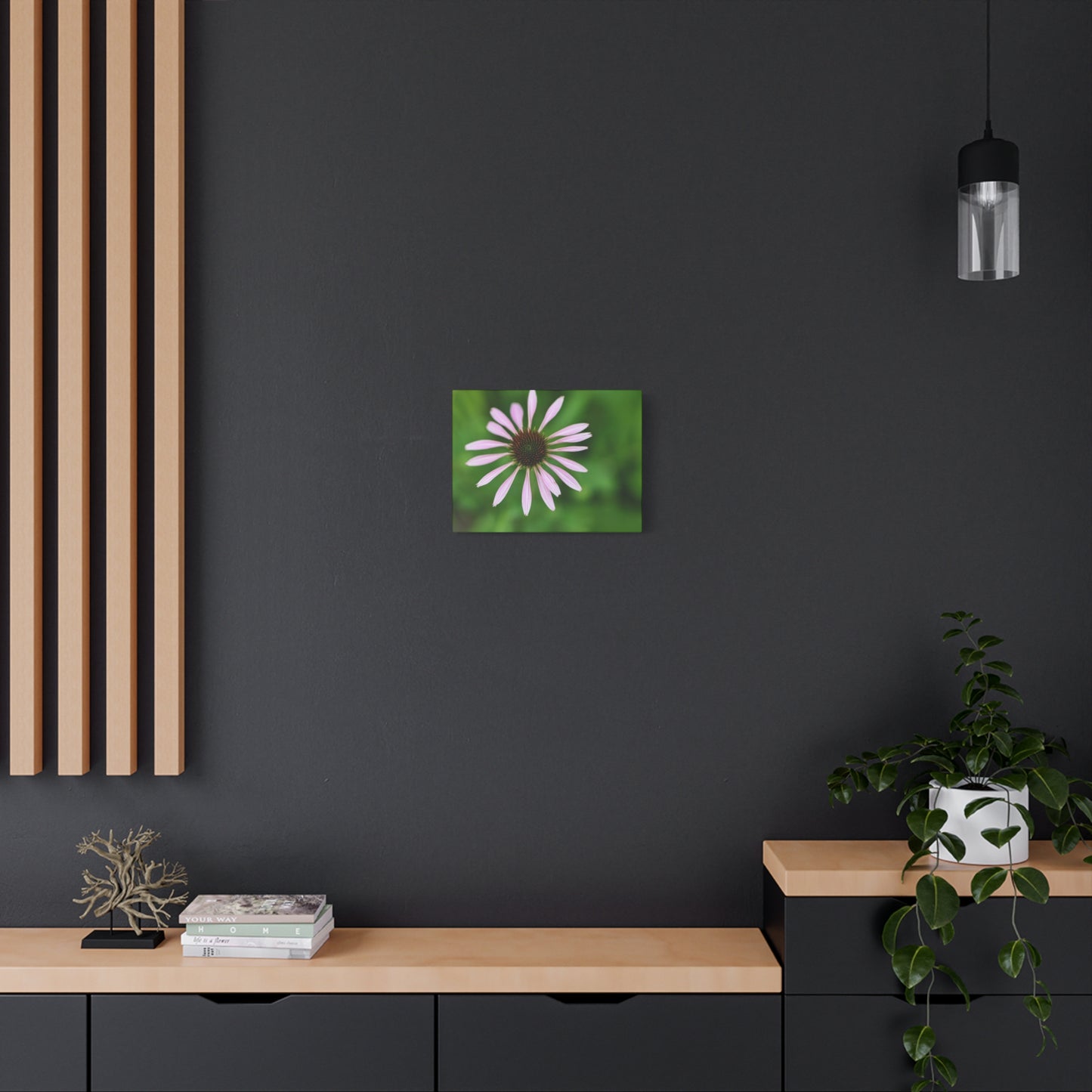 Pink Coneflower Botanical Canvas Wall Art — Matte Stretched 1.25"
