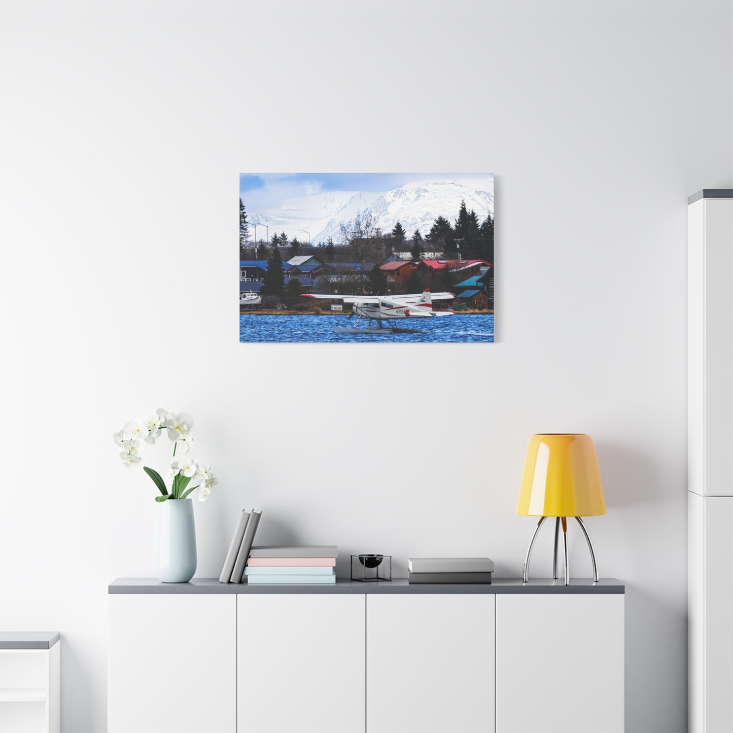 Seaplane Harbor Canvas Print ~ Alaska Mountain Lake Wall Art