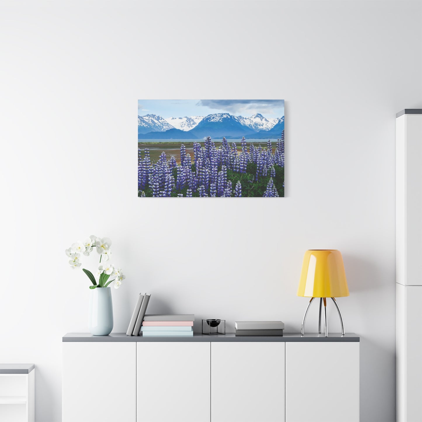 Lupine Coastal Canvas Print — Purple Wildflower Wall Art