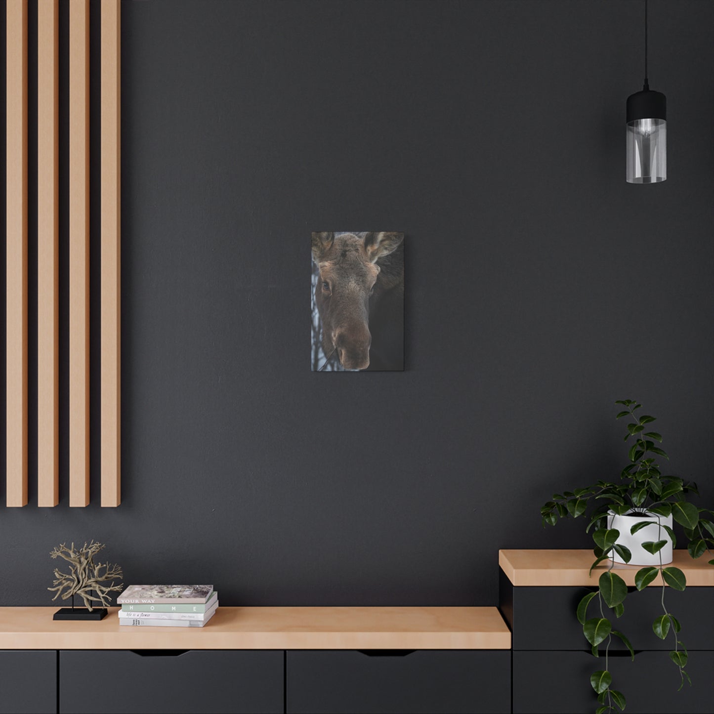 Moose Face Close-Up Matte Canvas Wall Art