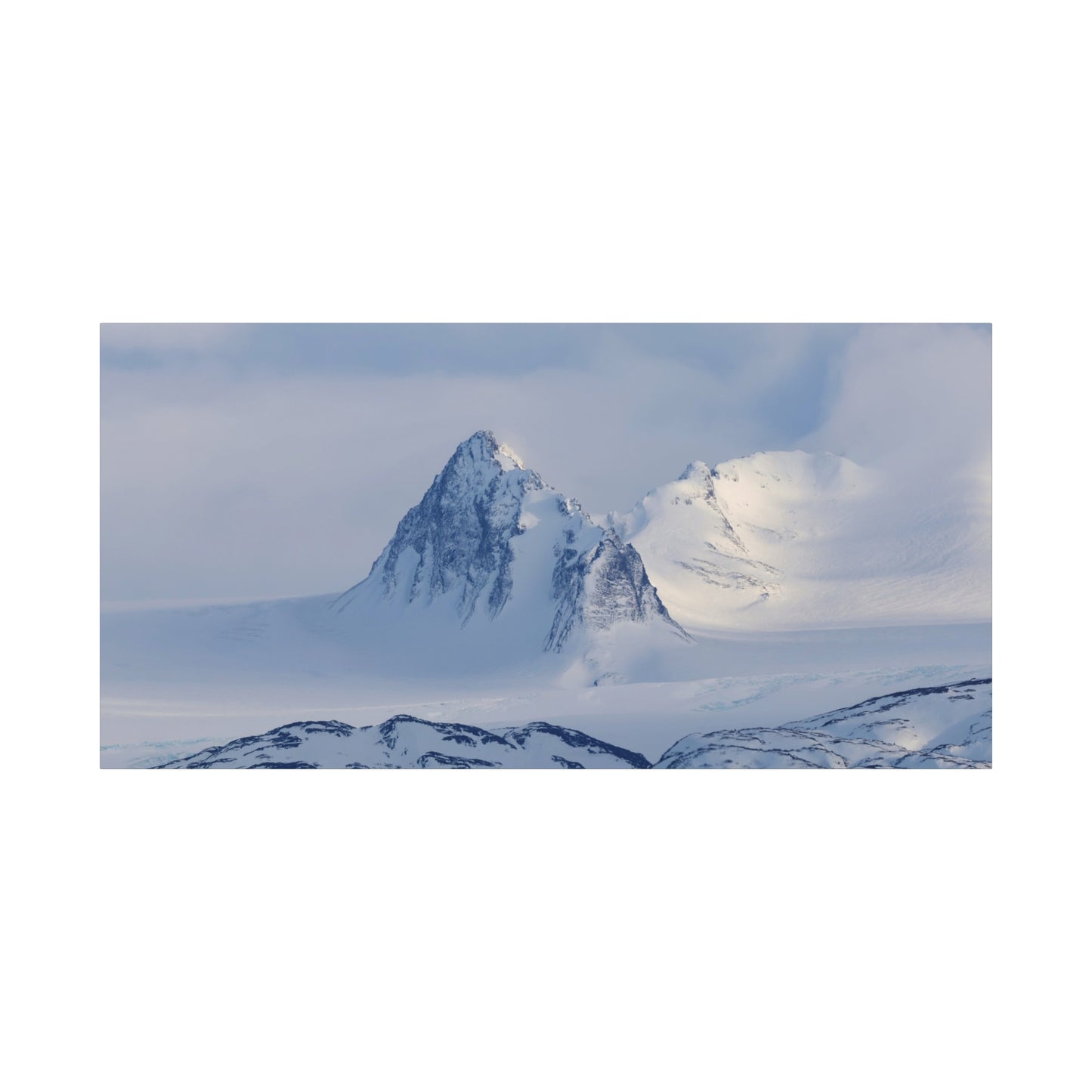 Snowbound Peaks Matte Canvas Print — Quiet Alpine Landscape Wall Art