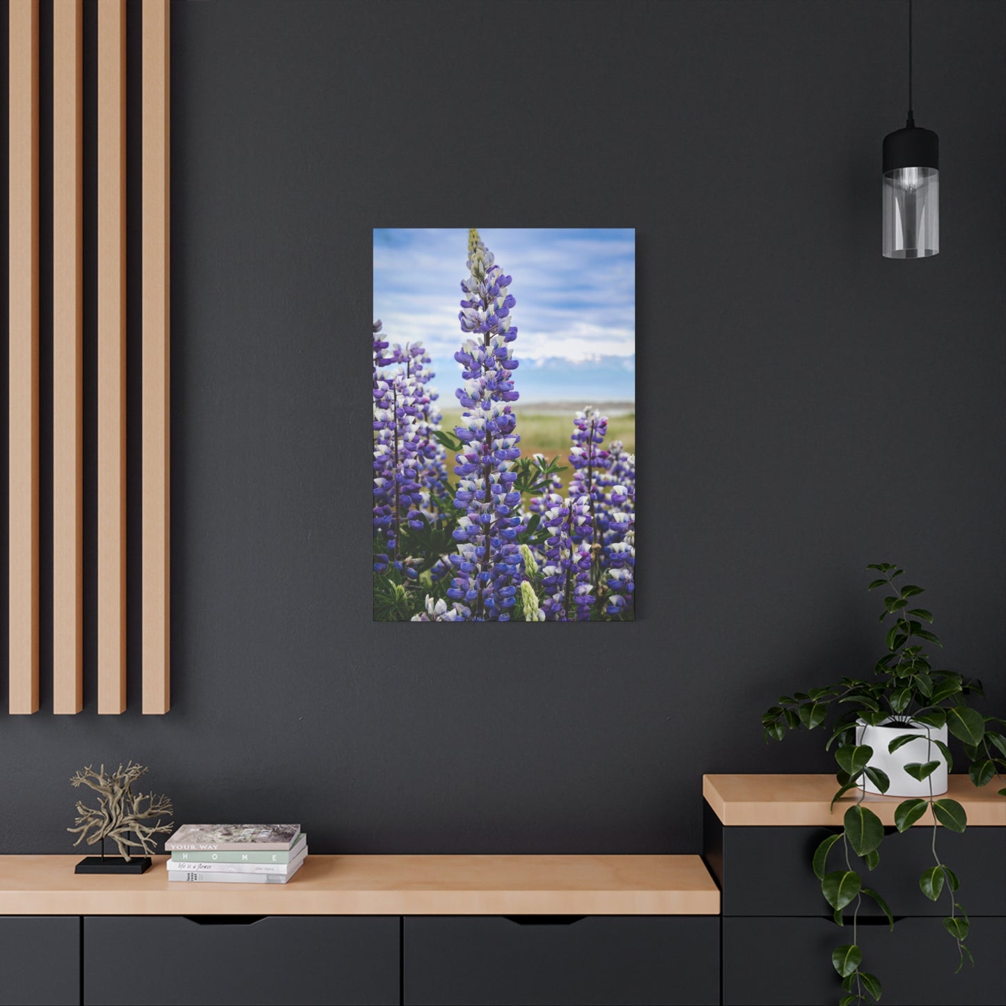 Lupine Field Matte Stretched Canvas