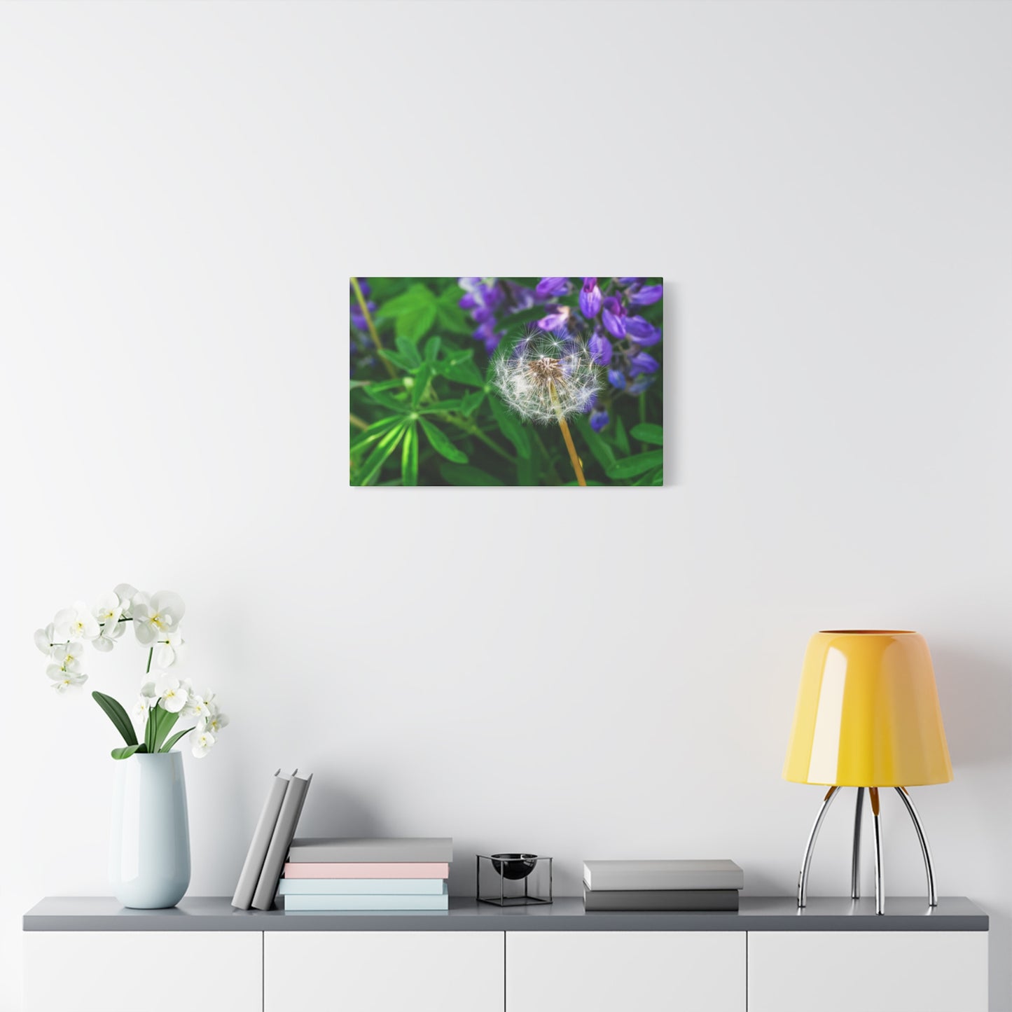 Where Wildflowers Gather ~ Dandelion & Lupine Canvas Print
