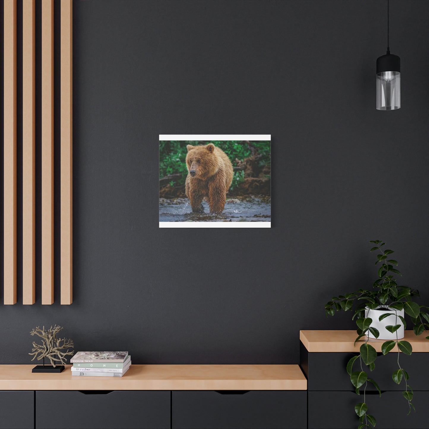 Katmai Brown Bear Wildlife Canvas Print Stretched Matte Nature Wall Art