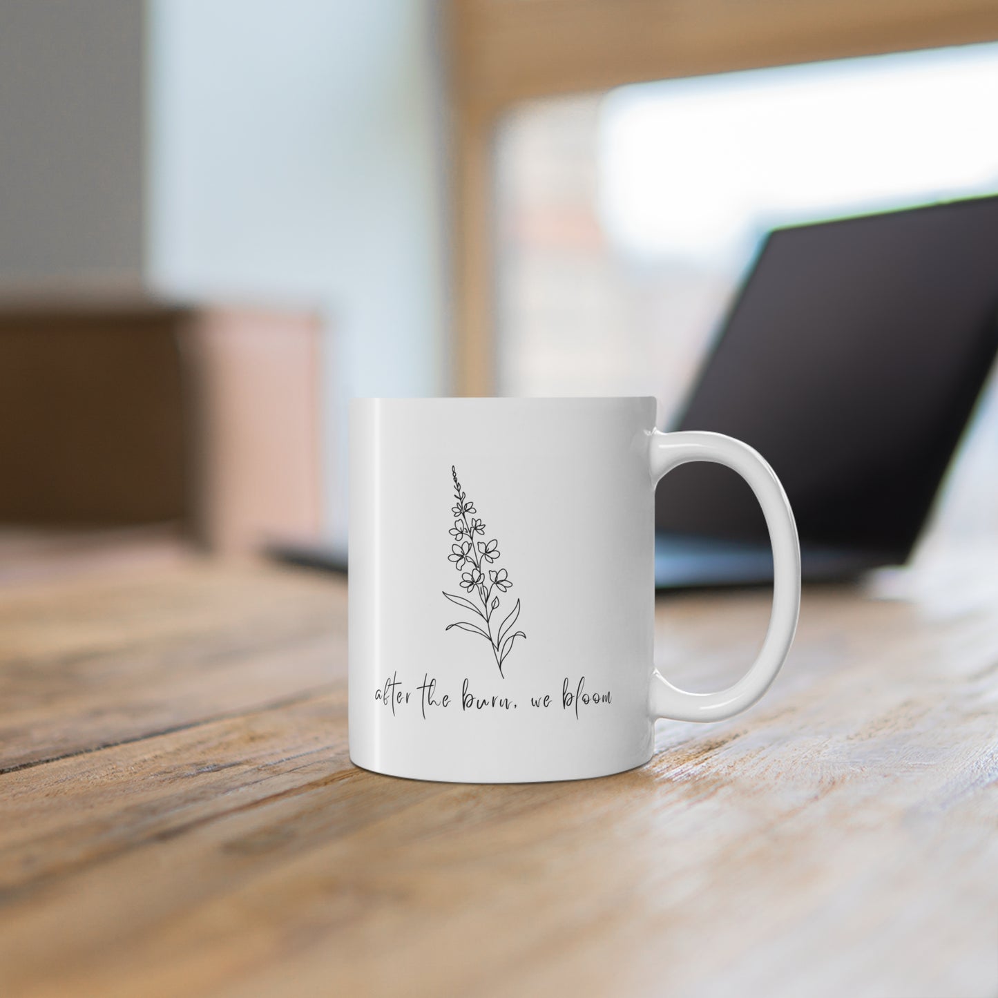 After the Burn We Bloom Mug | Wildflower Coffee Cup | Inspirational Nature Mug | Minimalist Botanical Gift | Planet Jalupa