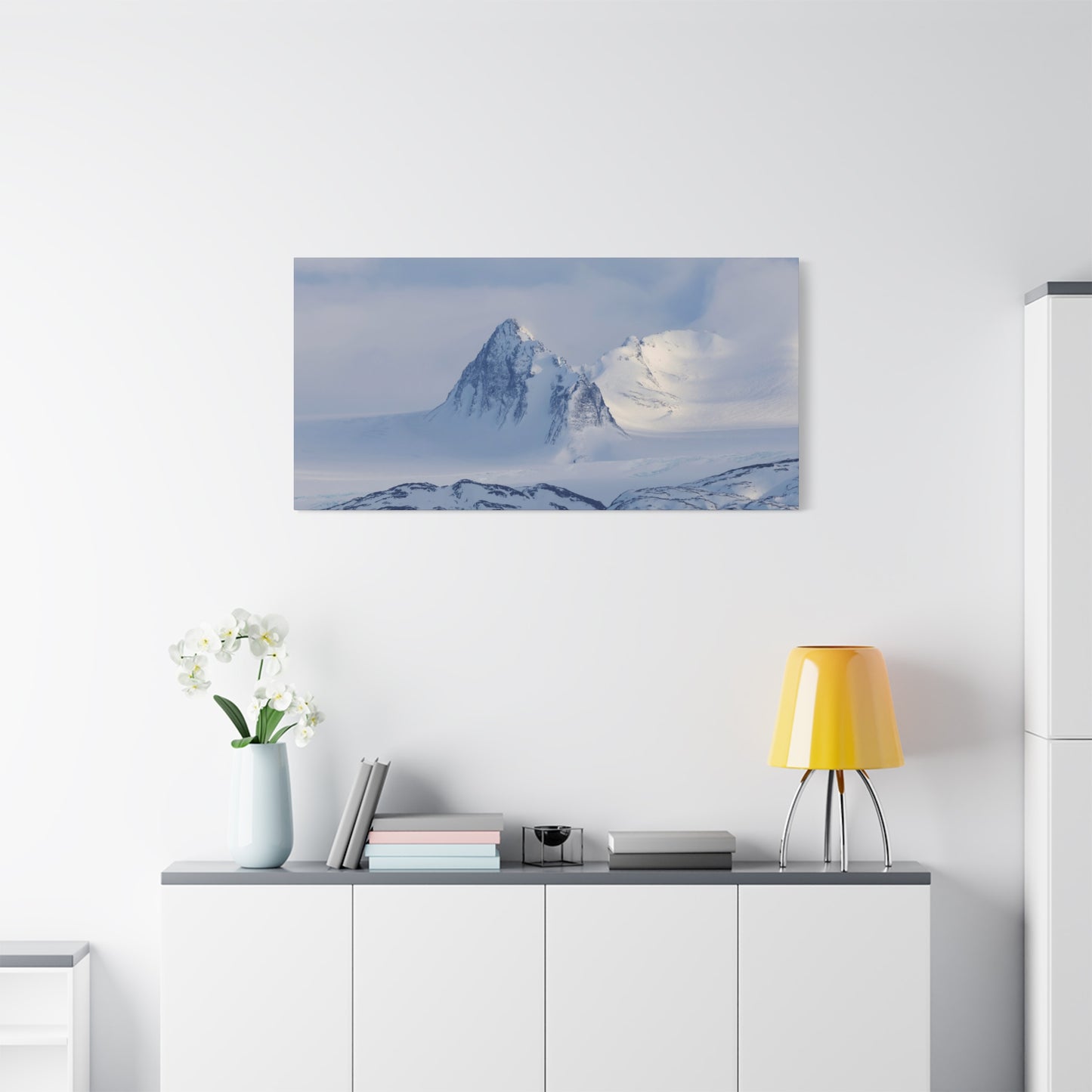 Snowbound Peaks Matte Canvas Print — Quiet Alpine Landscape Wall Art