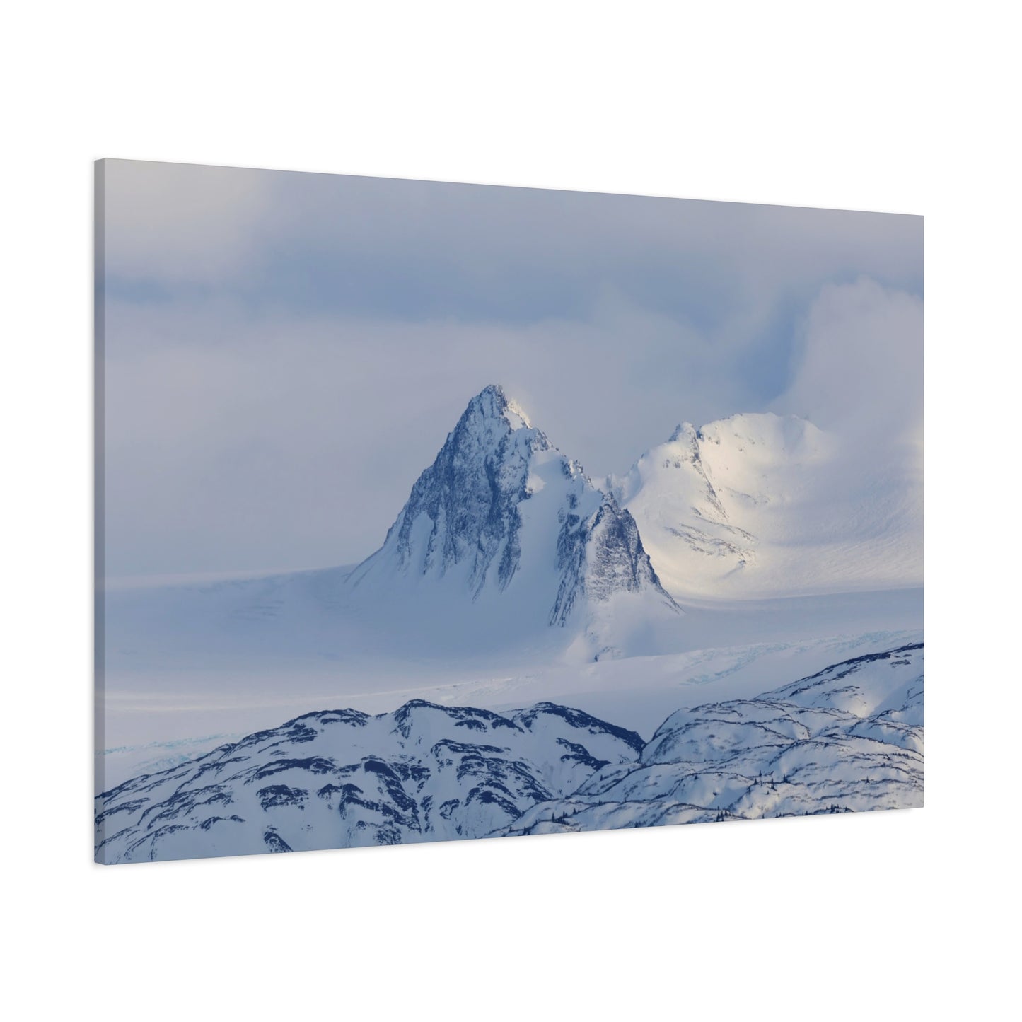 Snowbound Peaks Matte Canvas Print — Quiet Alpine Landscape Wall Art