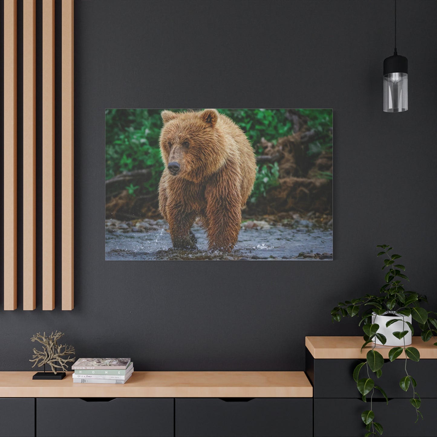 Katmai Brown Bear Wildlife Canvas Print Stretched Matte Nature Wall Art
