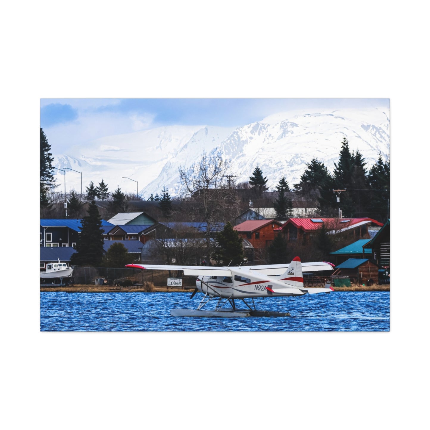 Seaplane Harbor Canvas Print ~ Alaska Mountain Lake Wall Art