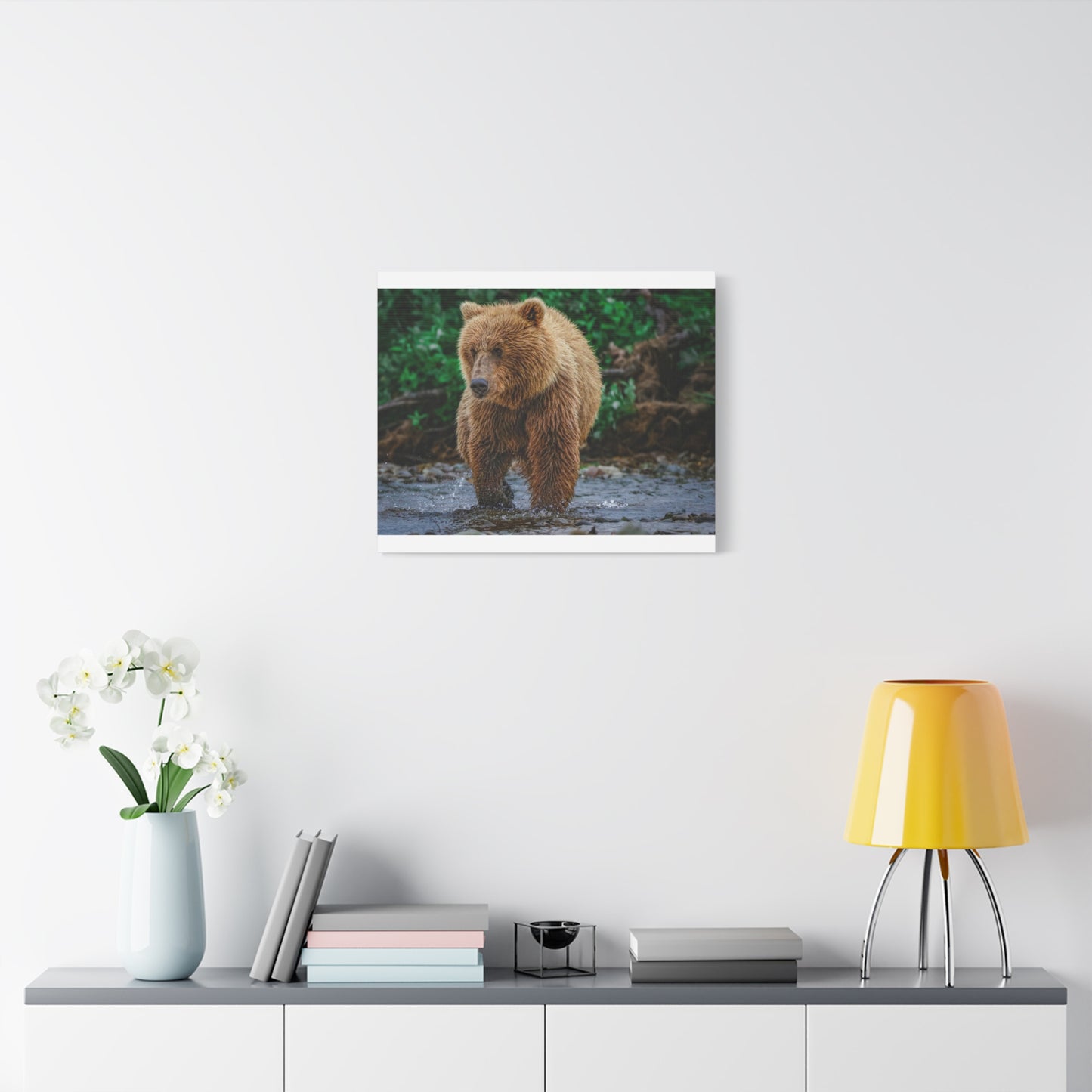 Katmai Brown Bear Wildlife Canvas Print Stretched Matte Nature Wall Art