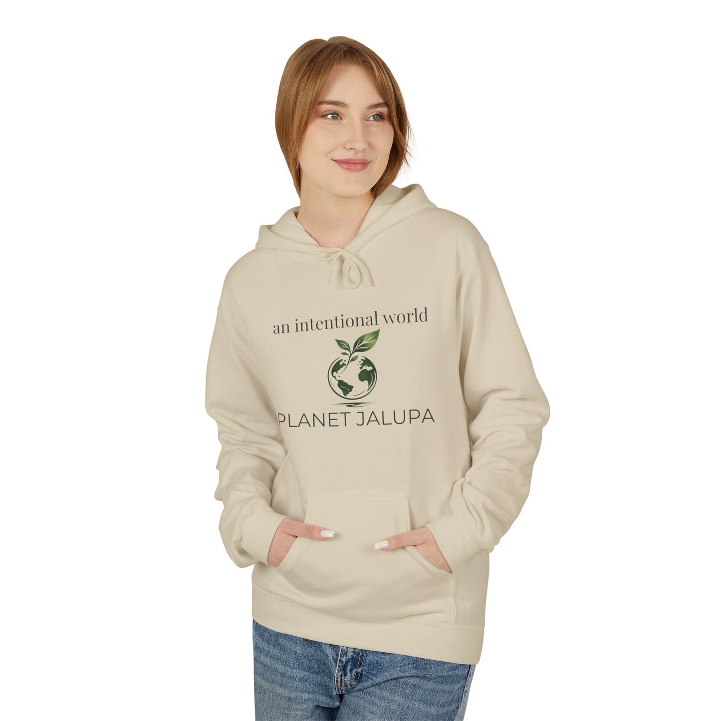 Planet Jalupa Hoodie "an intentional world" Minimal Botanical Graphic