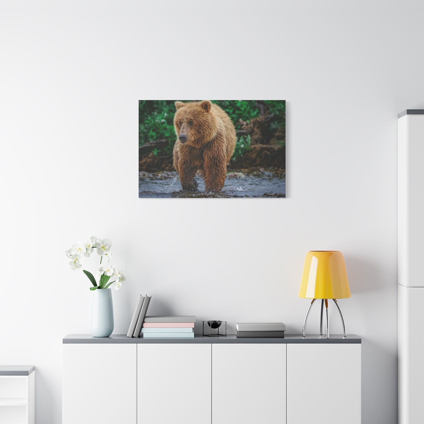 Katmai Brown Bear Wildlife Canvas Print Stretched Matte Nature Wall Art