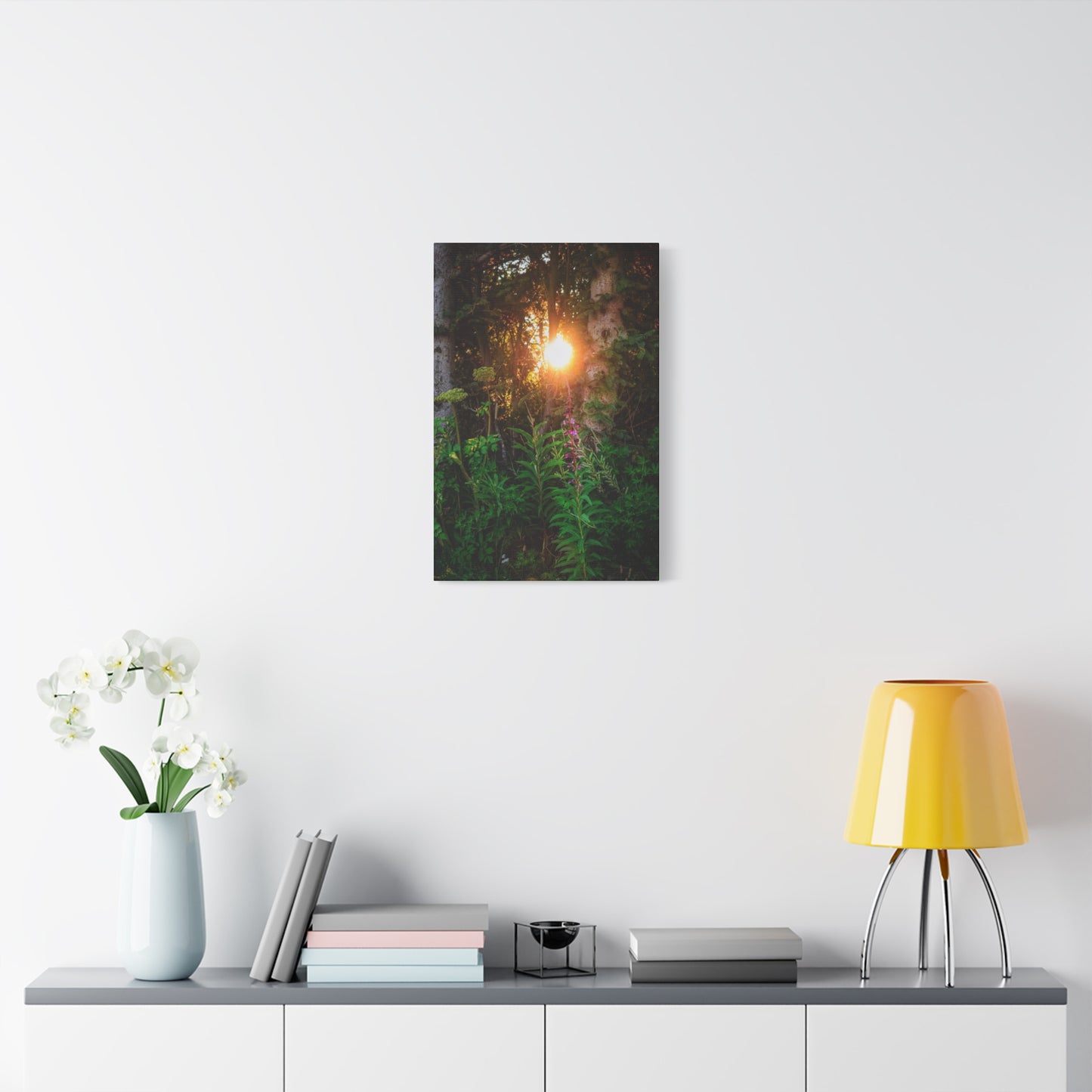 Sunlit Forest Wildflower Canvas Print