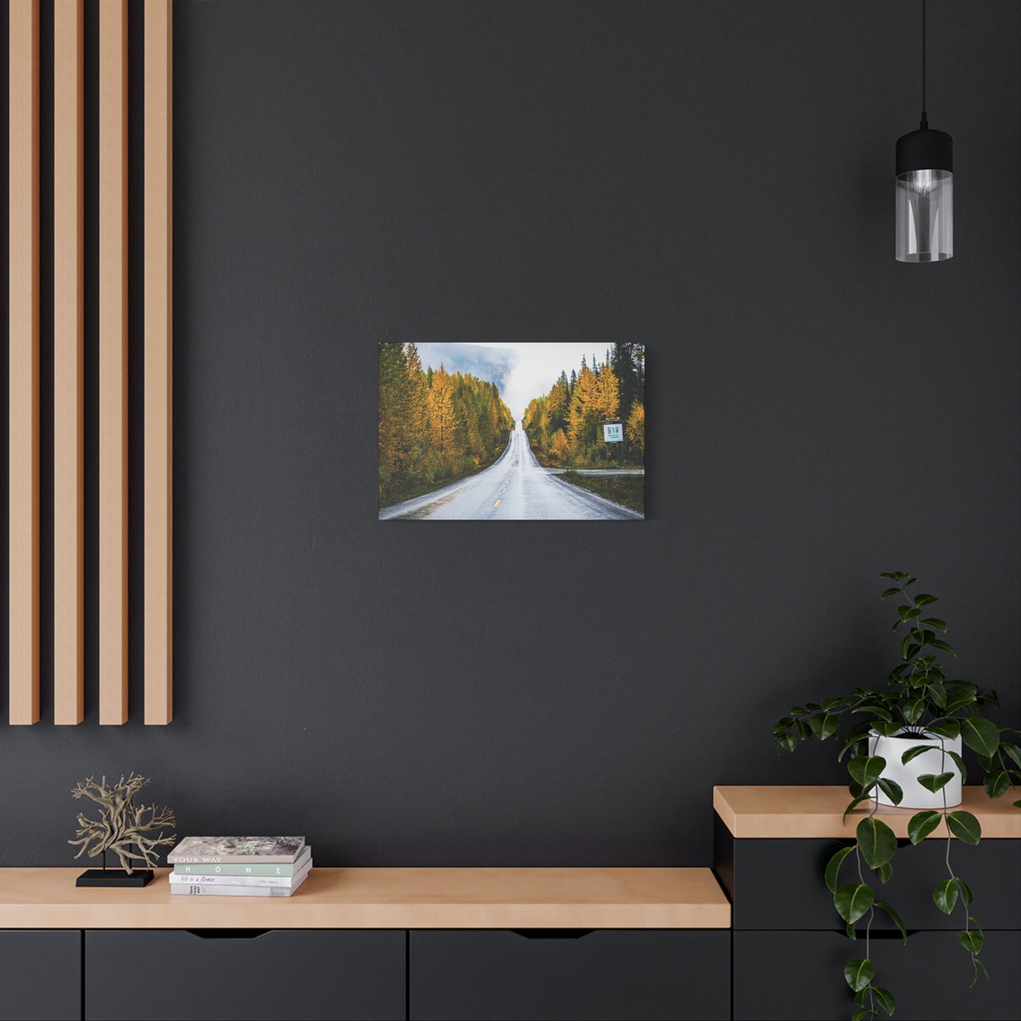 Autumn Highway through Canada Canvas Print ~ Scenic Fall Road Wall Art