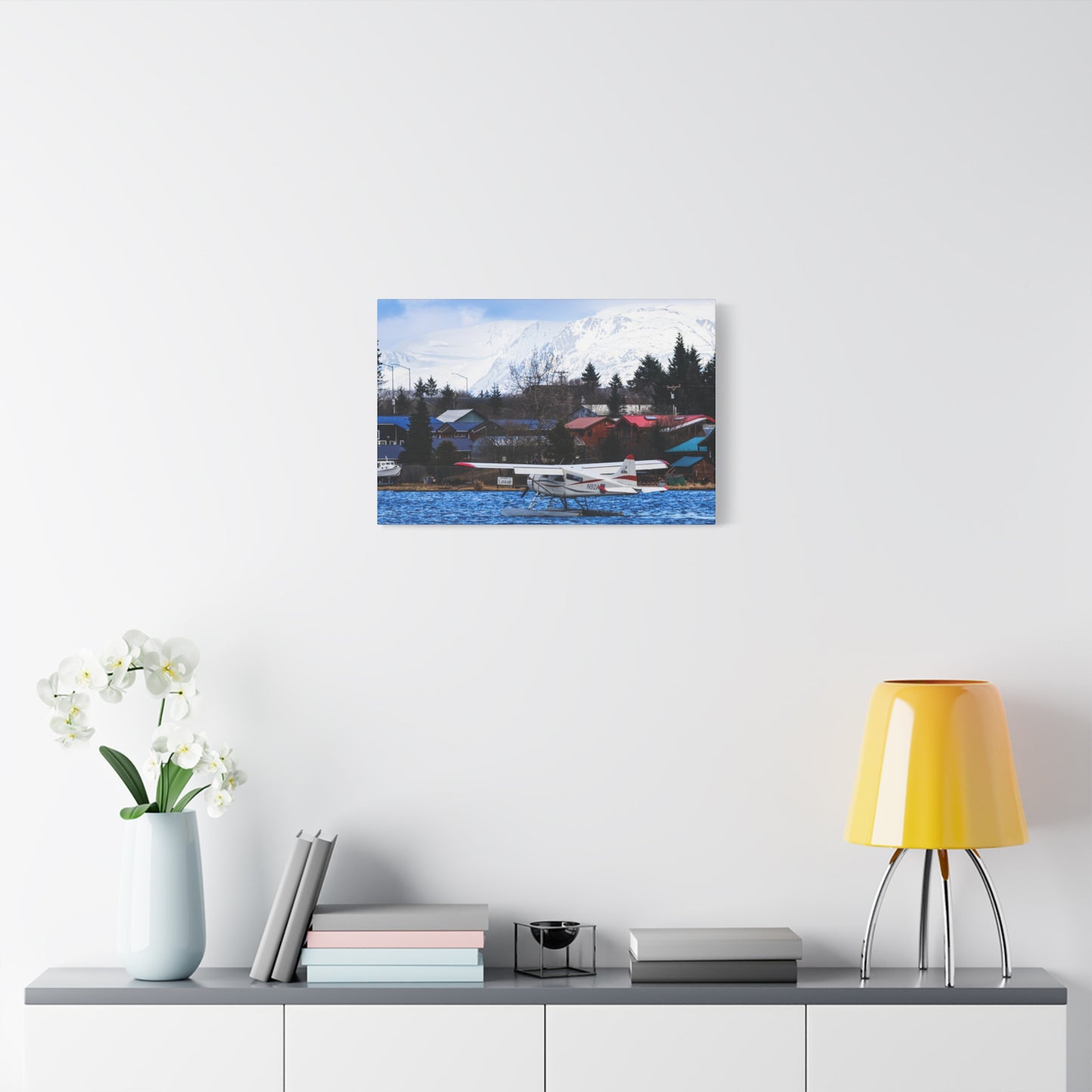 Seaplane Harbor Canvas Print ~ Alaska Mountain Lake Wall Art