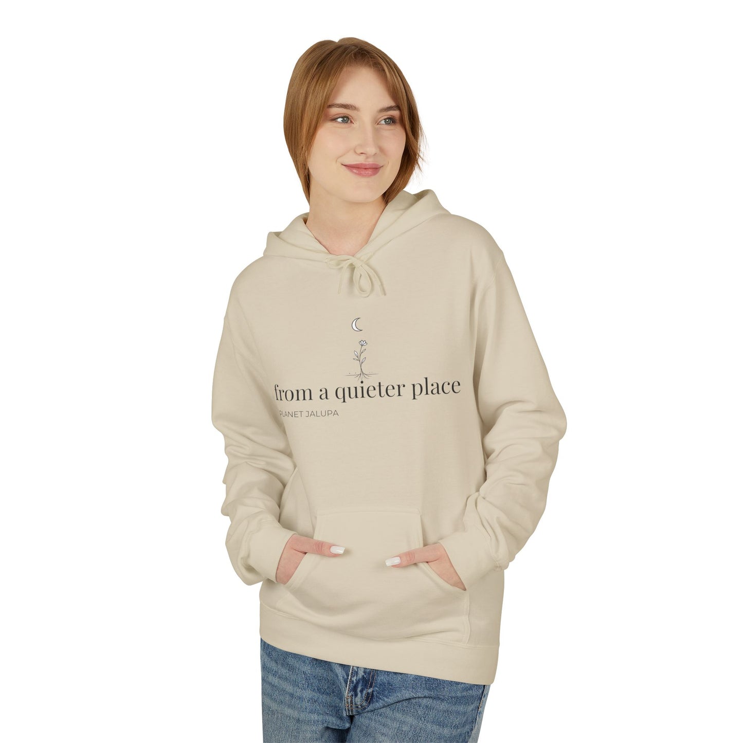 Planet Jalupa Hoodie, "from a quieter place" Minimalist Relaxed-Fit Pullover