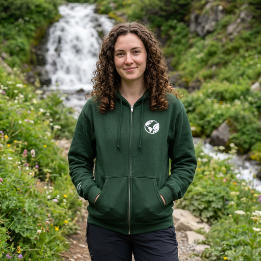 Planet Jalupa Premium Embroidered Hoodie | Minimal Earth Logo | Eco Inspired Apparel