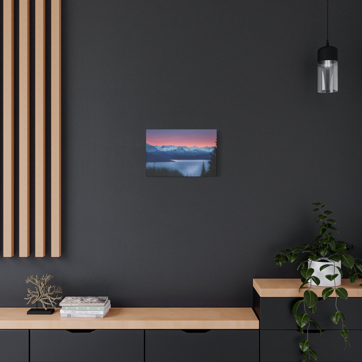 Sunset Mountain Bay Fine Art Canvas – Alpine Landscape