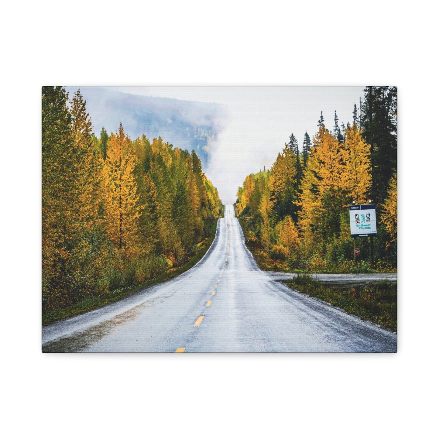 Autumn Highway through Canada Canvas Print ~ Scenic Fall Road Wall Art