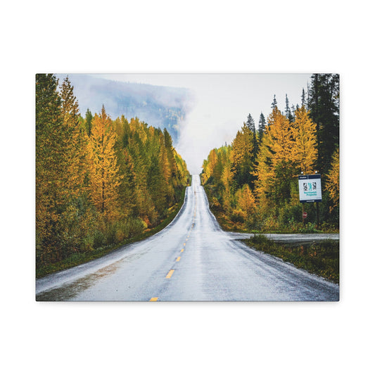 Autumn Highway through Canada Canvas Print ~ Scenic Fall Road Wall Art