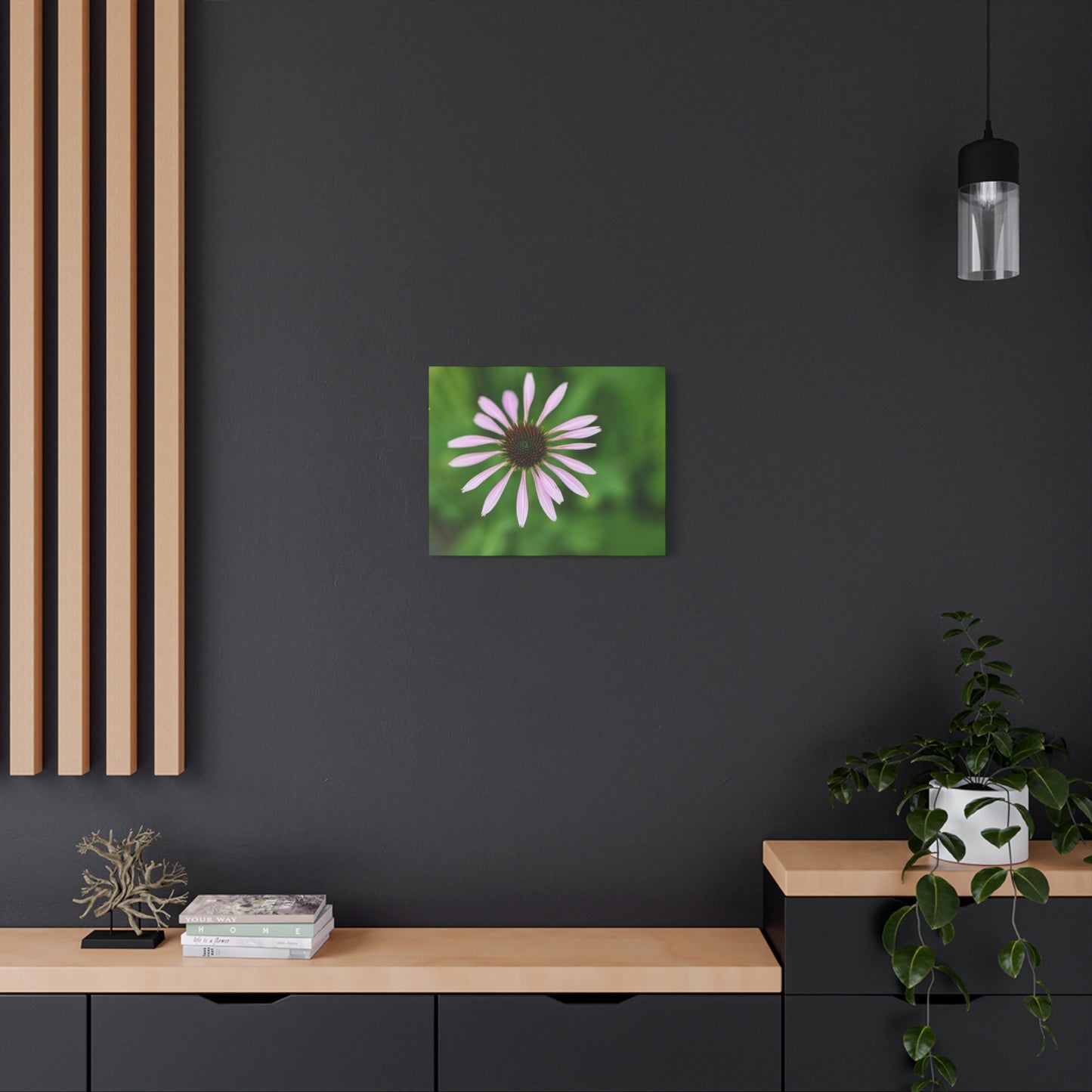 Pink Coneflower Botanical Canvas Wall Art — Matte Stretched 1.25"