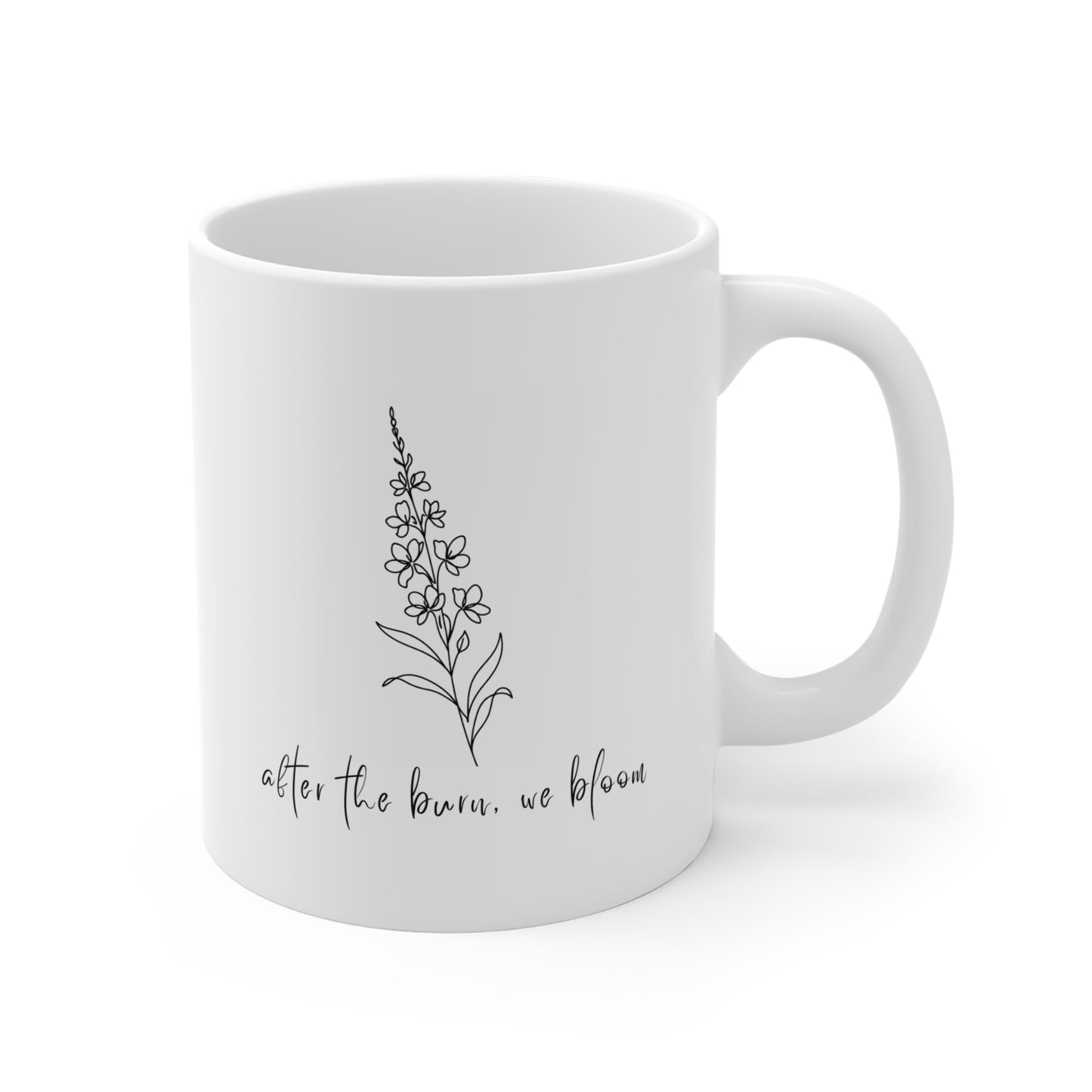 After the Burn We Bloom Mug | Wildflower Coffee Cup | Inspirational Nature Mug | Minimalist Botanical Gift | Planet Jalupa