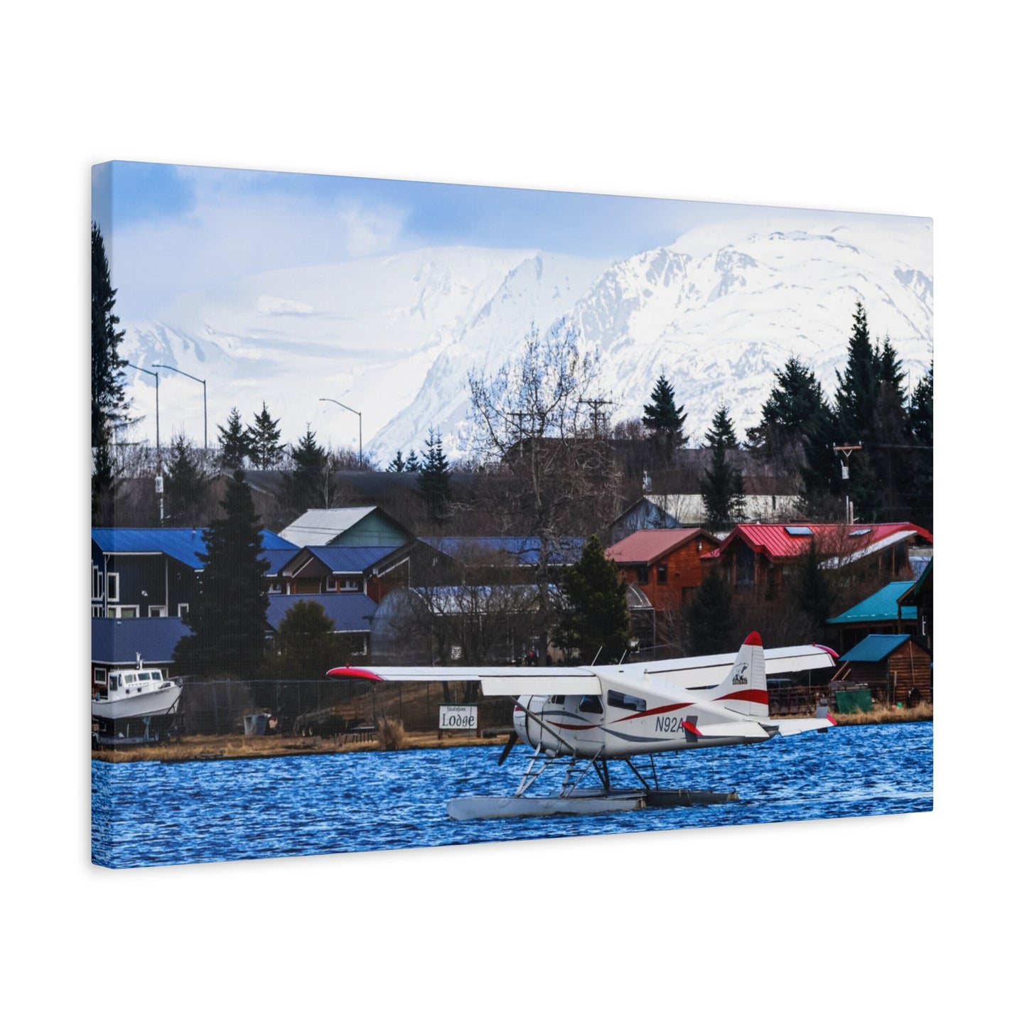 Seaplane Harbor Canvas Print ~ Alaska Mountain Lake Wall Art