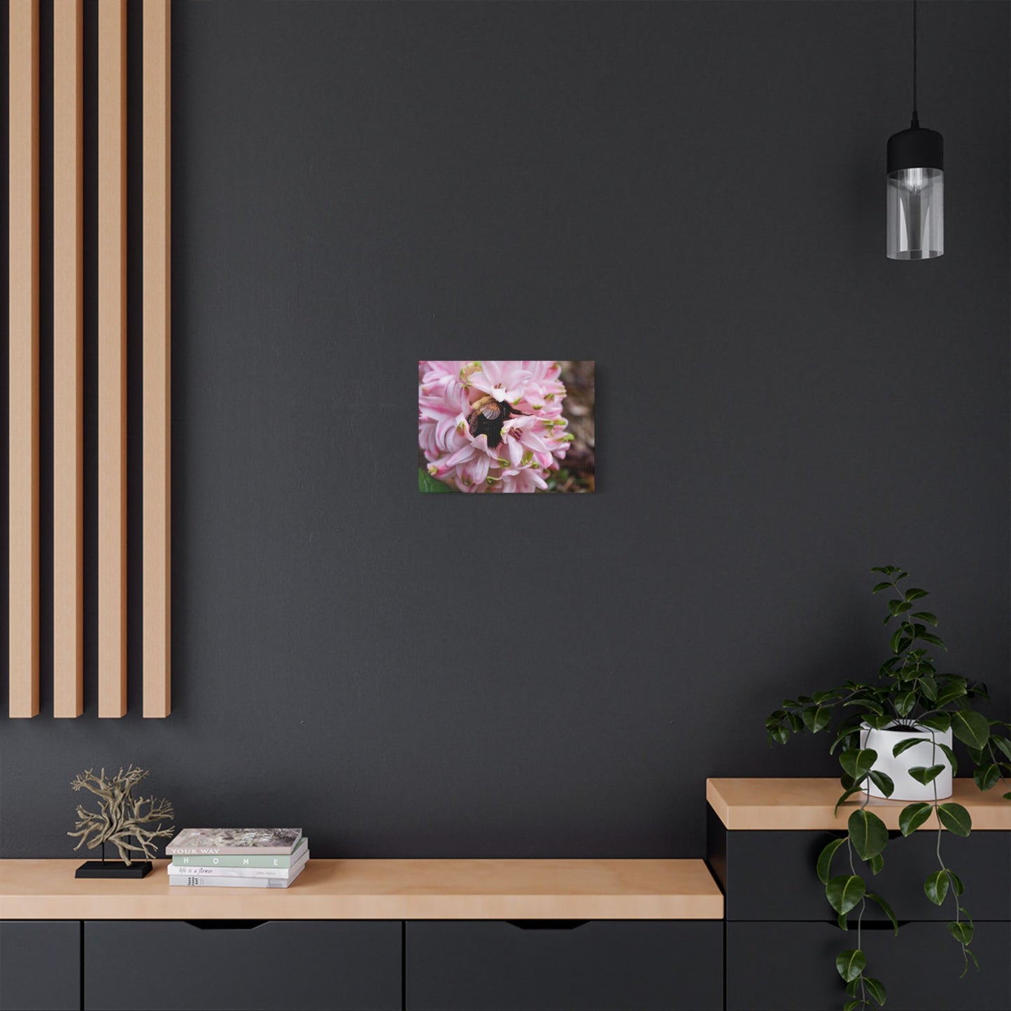 Pink Hyacinth Bee Canvas