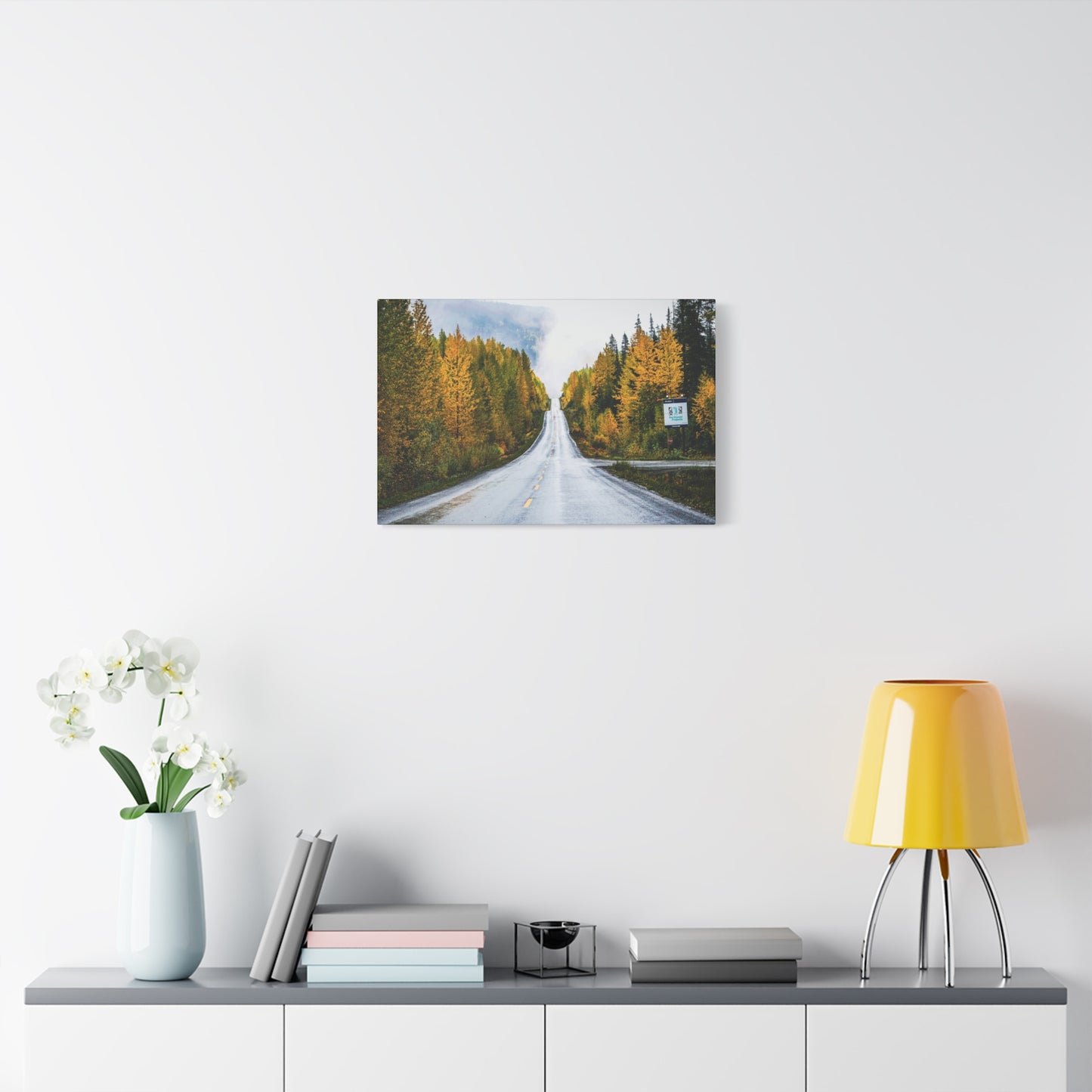 Autumn Highway through Canada Canvas Print ~ Scenic Fall Road Wall Art
