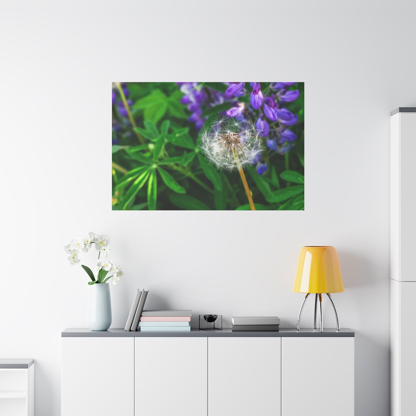 Where Wildflowers Gather ~ Dandelion & Lupine Canvas Print